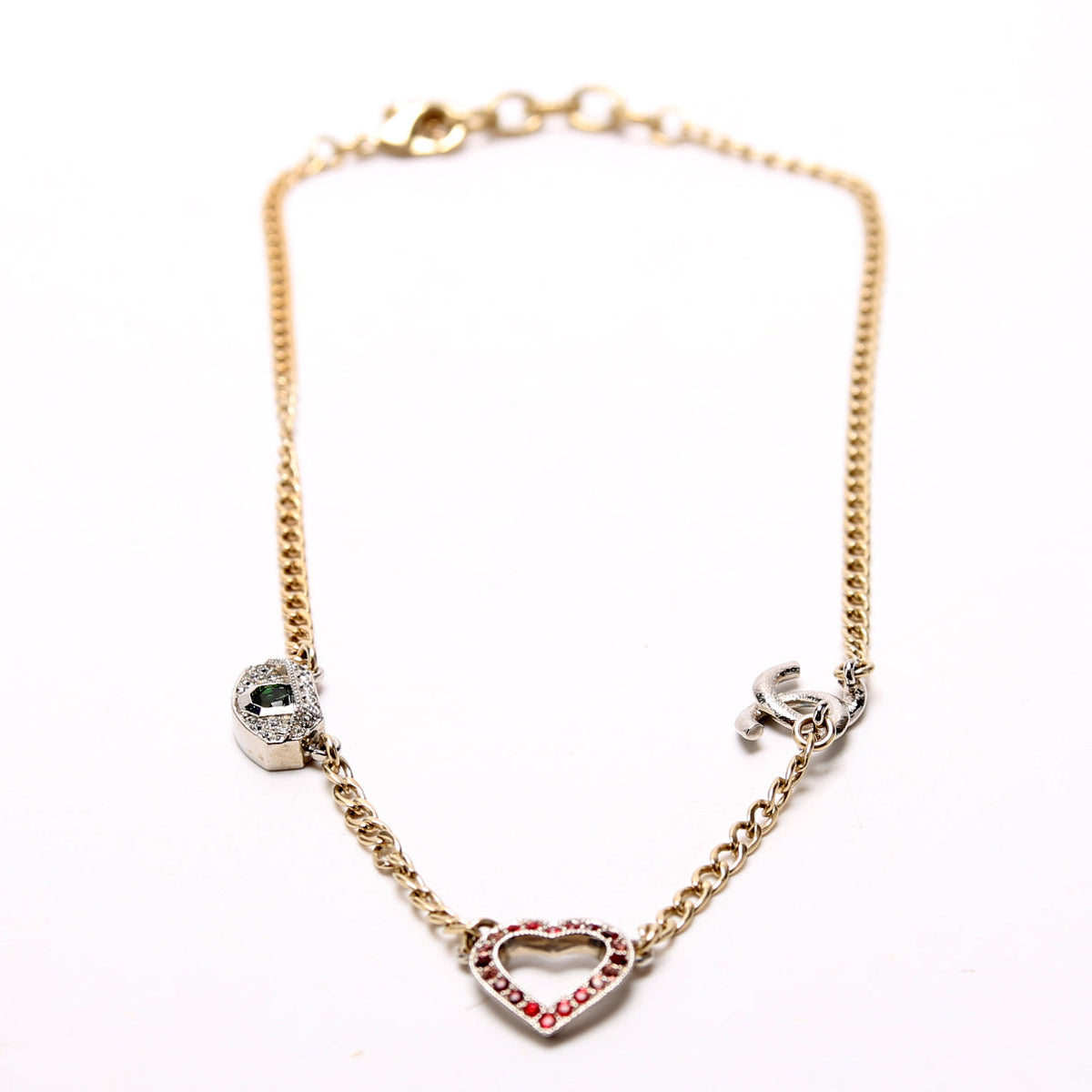 Crystal Eye Heart CC Necklace