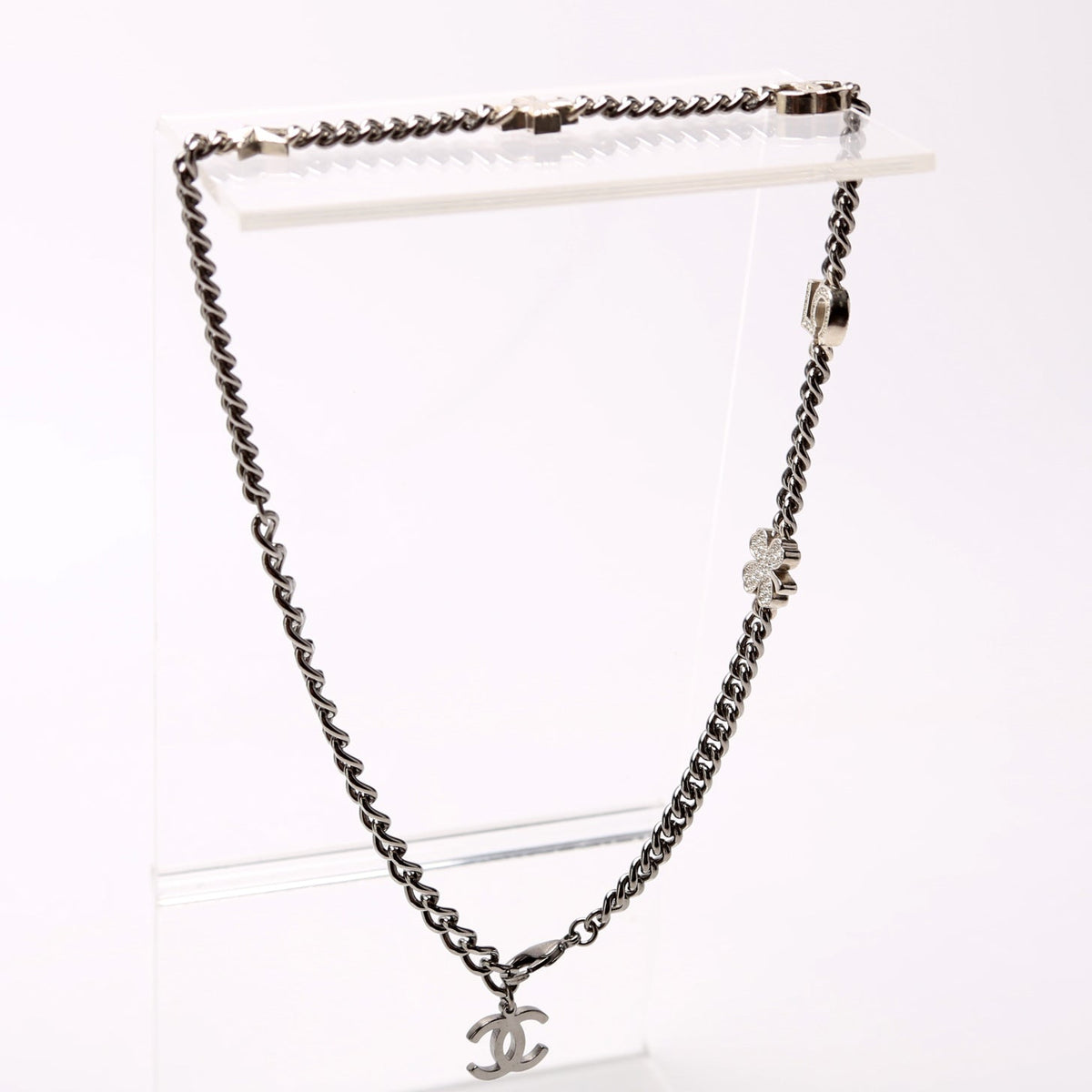 Crystal CC Lucky Charms Chain Choker Necklace