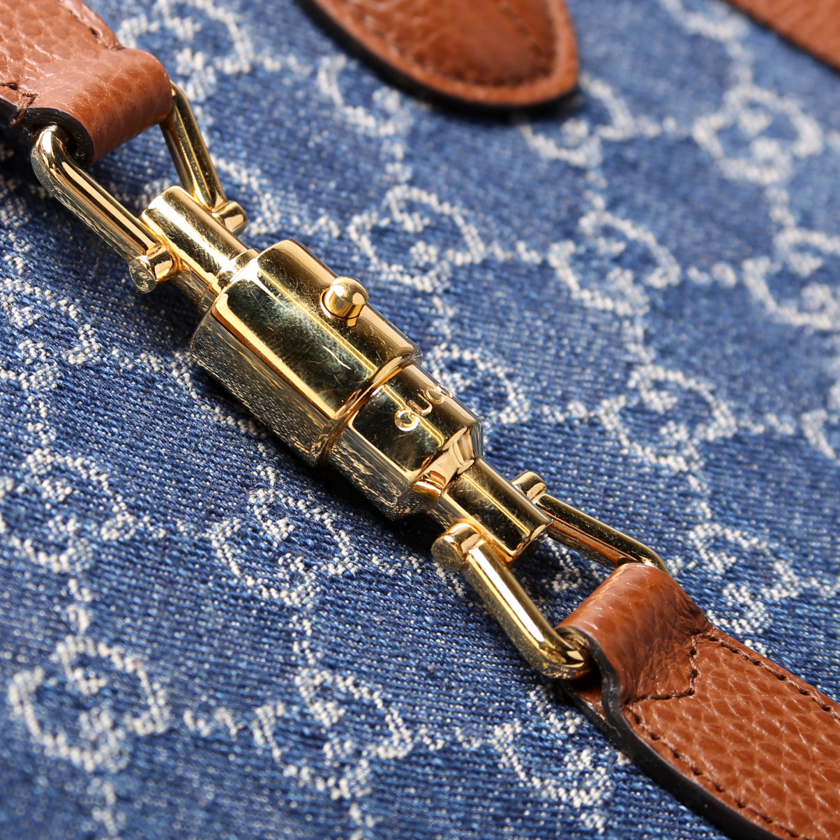 Jackie  Medium Tote New Denim GG