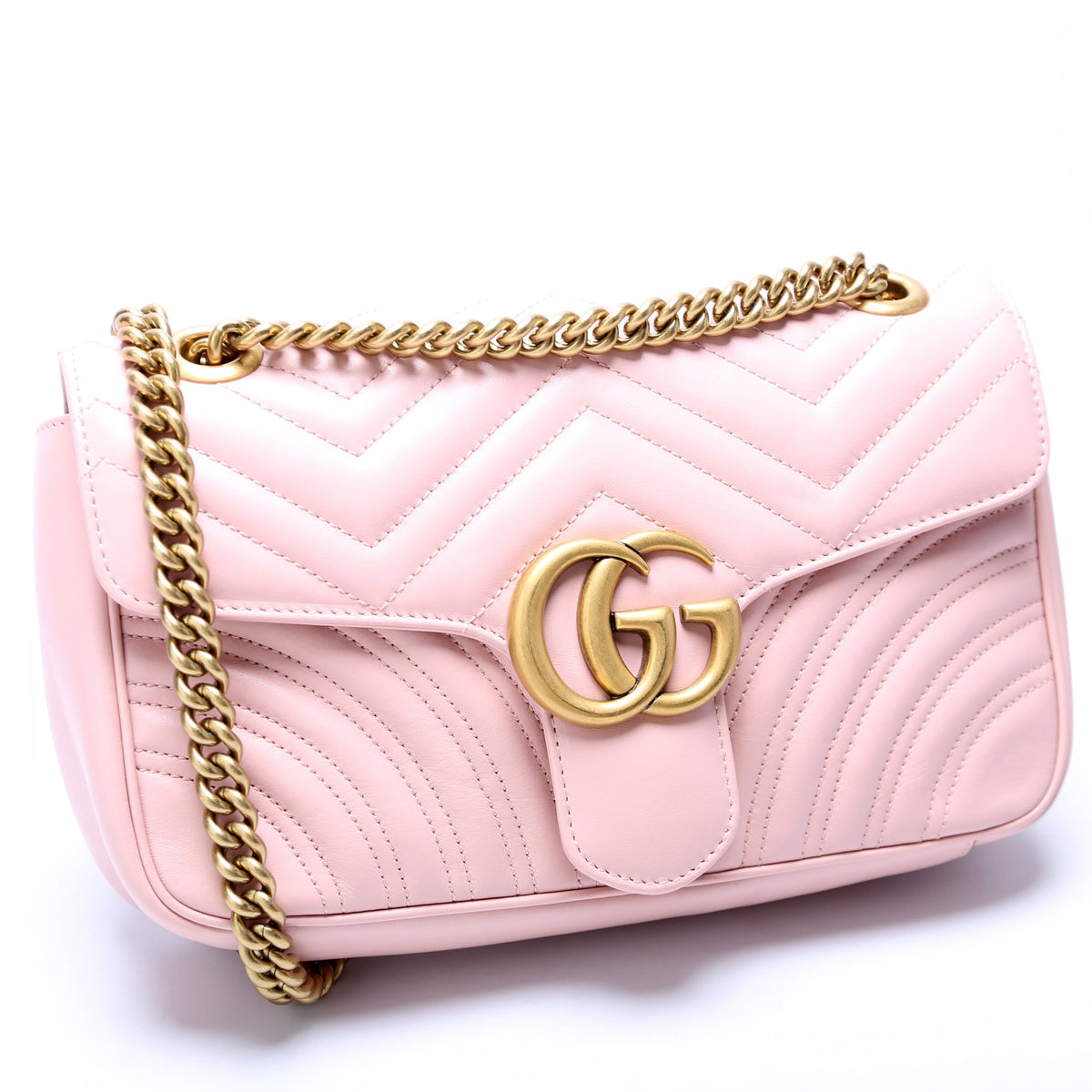 Marmont Leather Shoulder Small Flap Pink