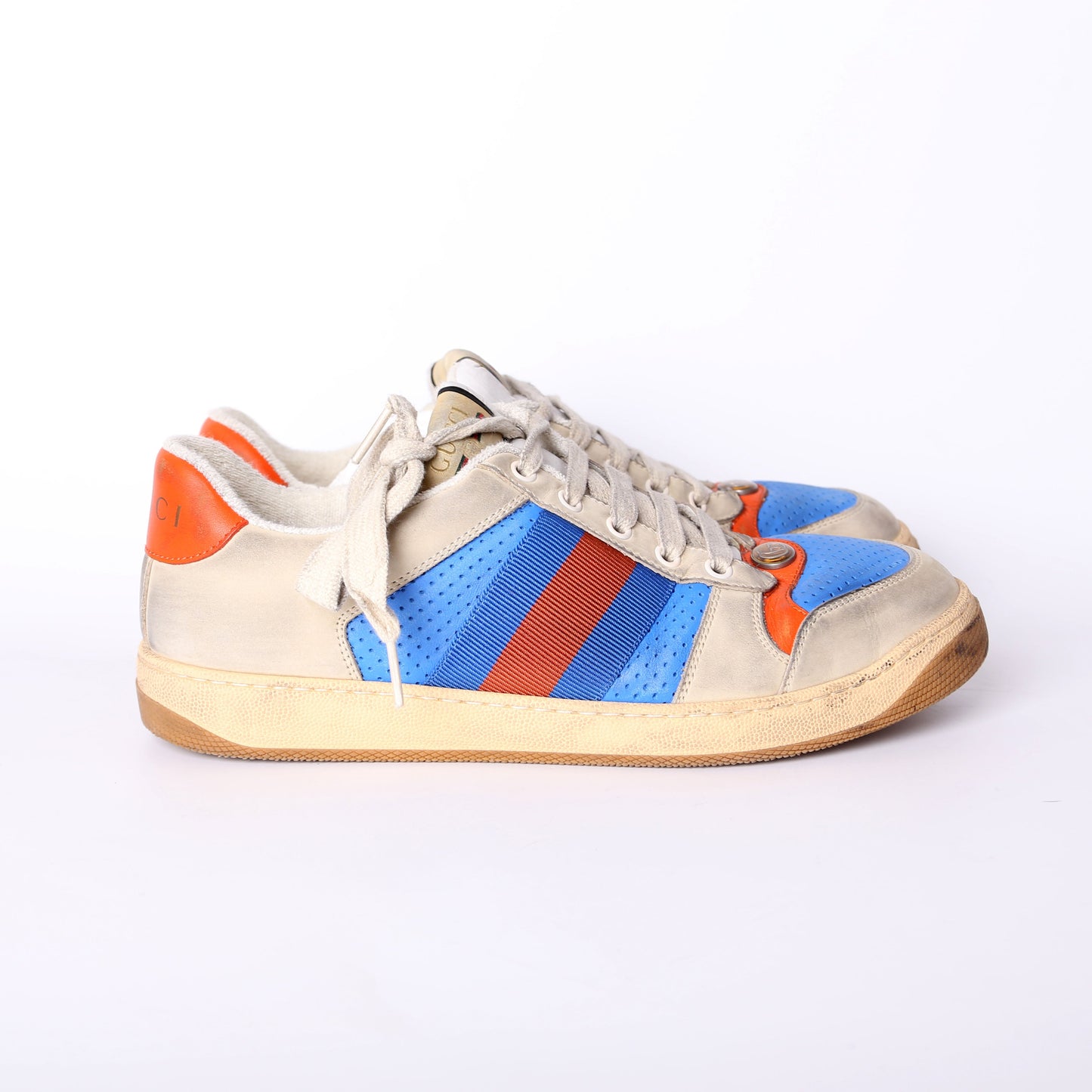 Gucci Screener Distressed Sneakers Men's Size .