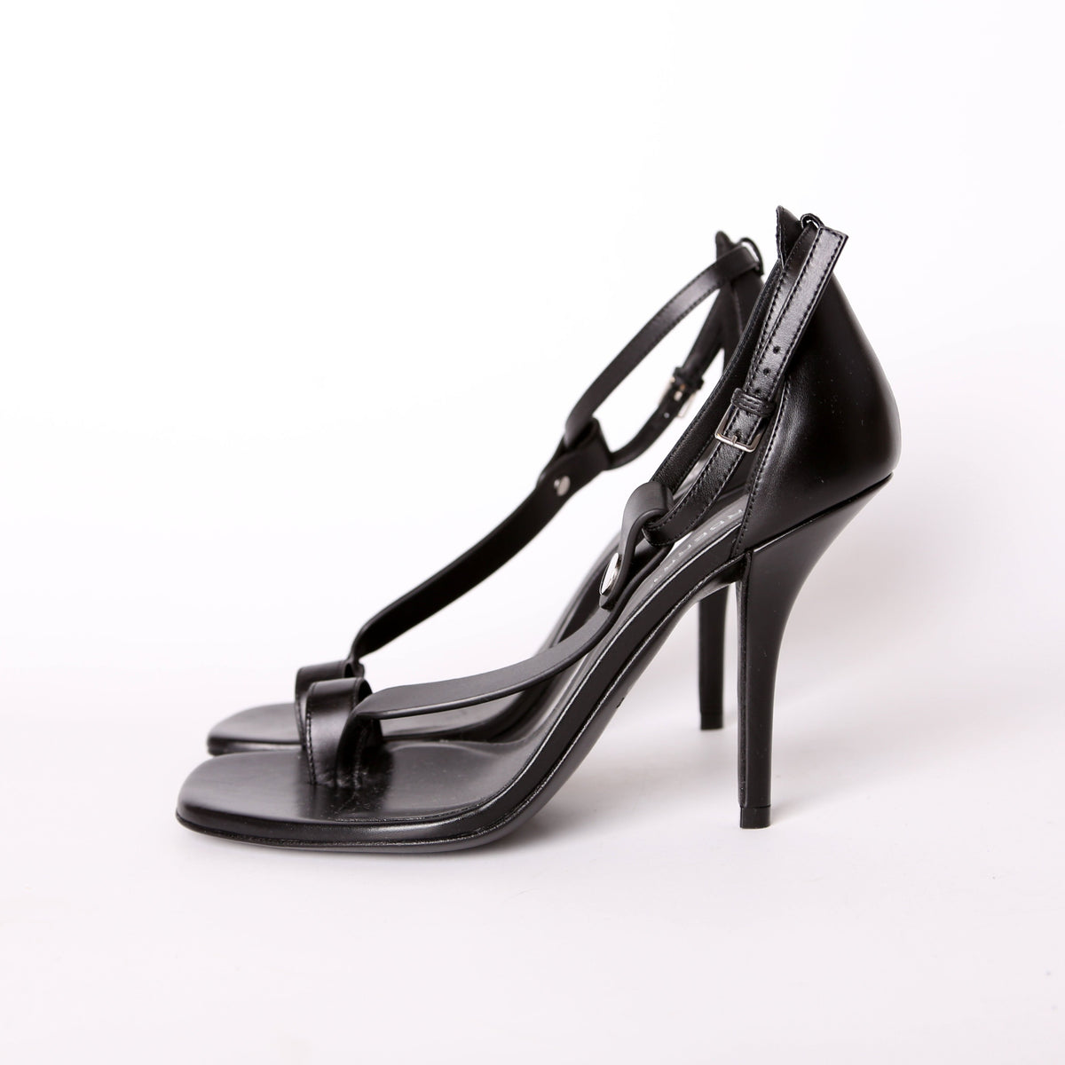 Lambskin Buckle Stiletto Sandals Size 36