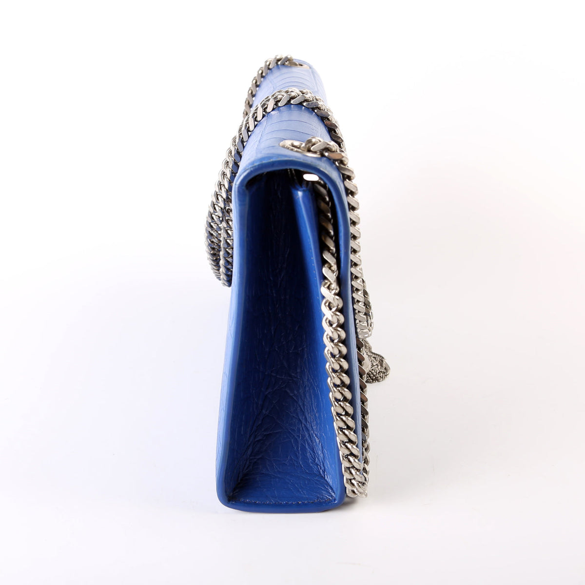 Kate Tassel Satchel Medium Croc Embossed 354119 Blue
