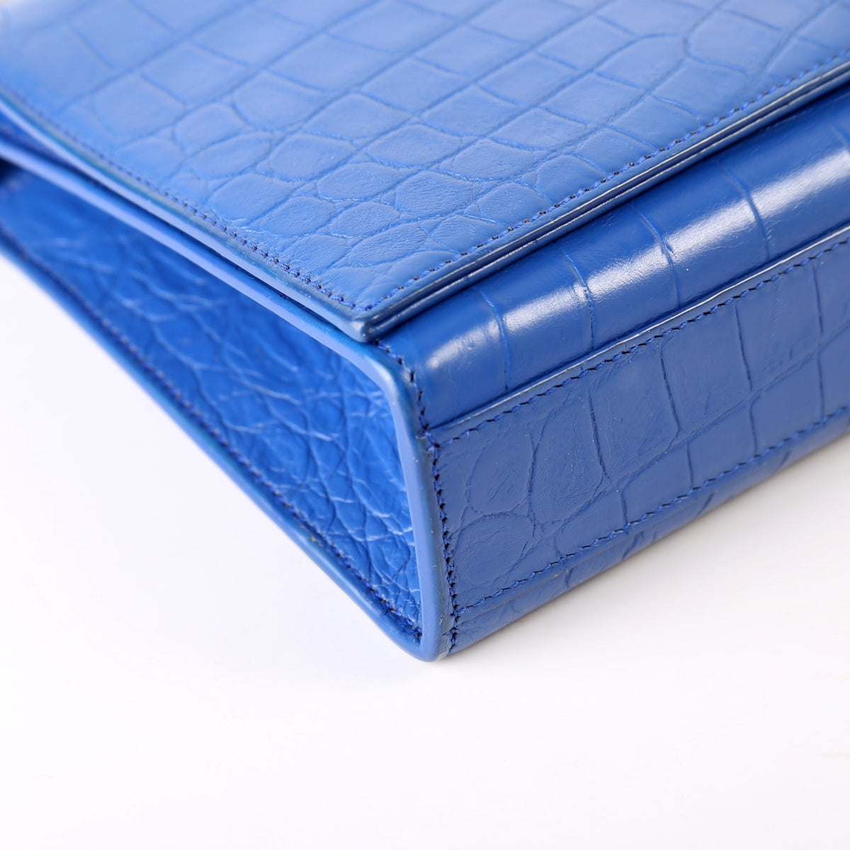 Kate Tassel Satchel Medium Croc Embossed 354119 Blue