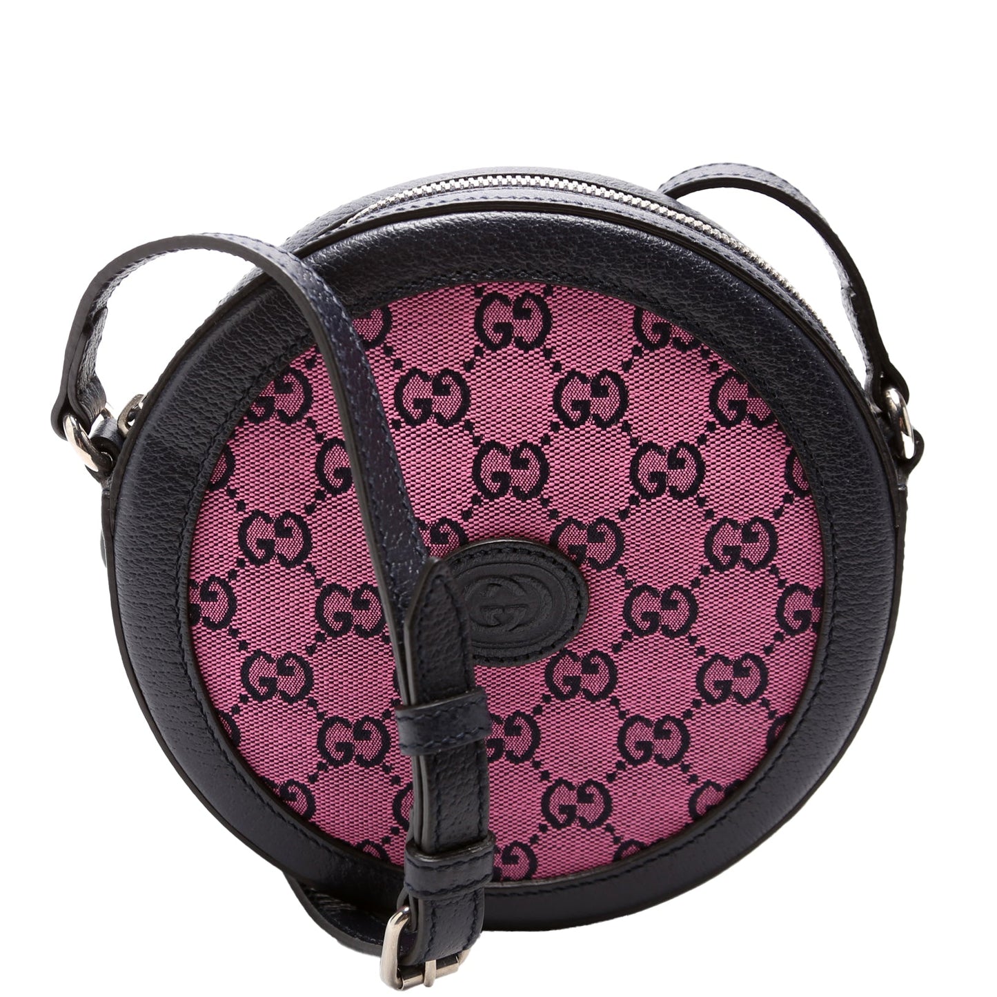 Gucci  GG Multicolor Canvas Interlocking G Round Bag Pink