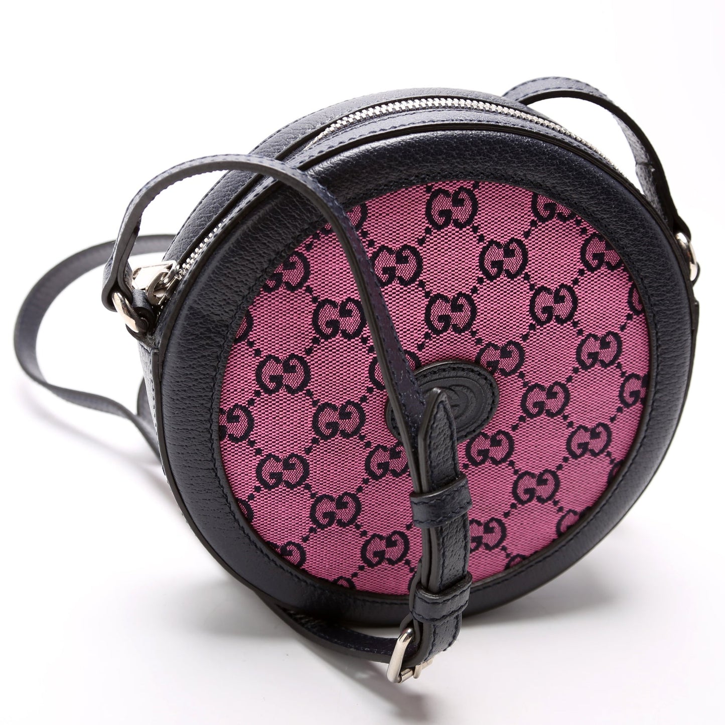Gucci  GG Multicolor Canvas Interlocking G Round Bag Pink