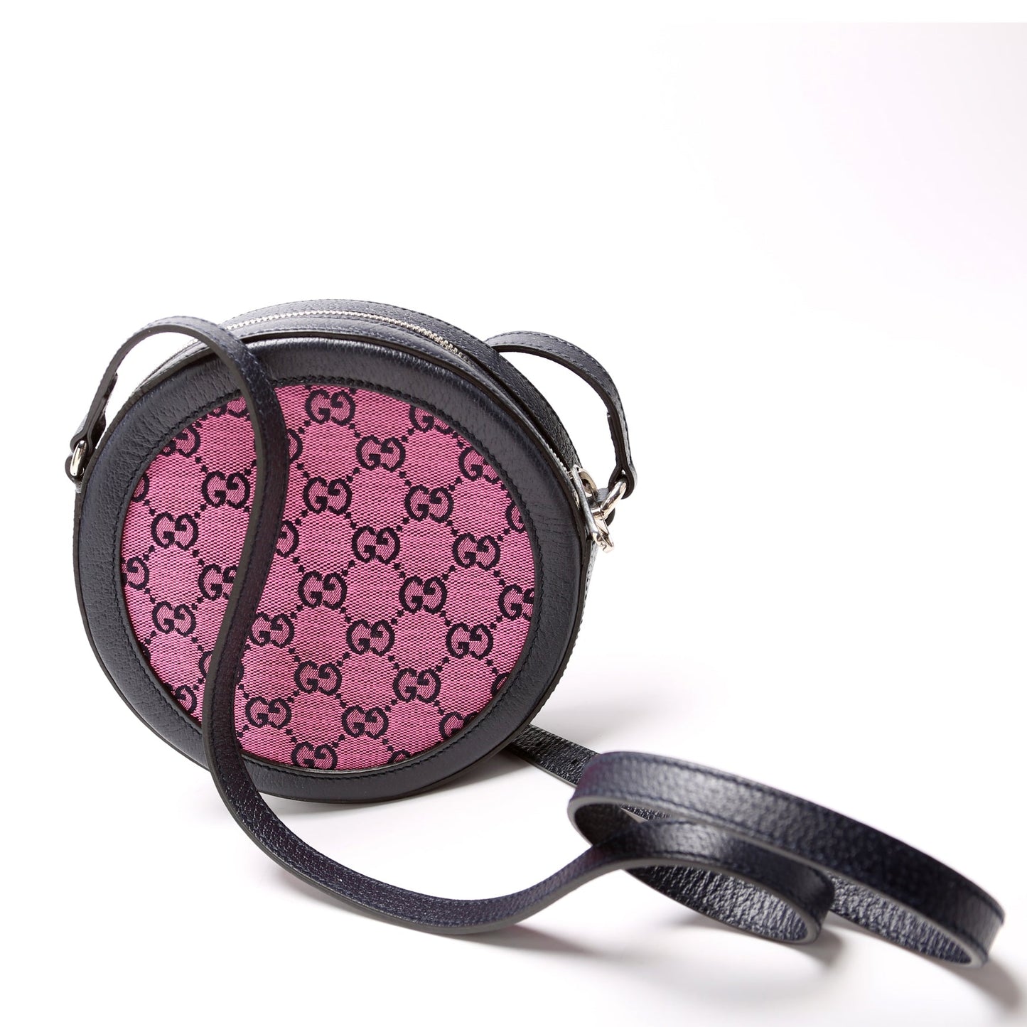 Gucci  GG Multicolor Canvas Interlocking G Round Bag Pink