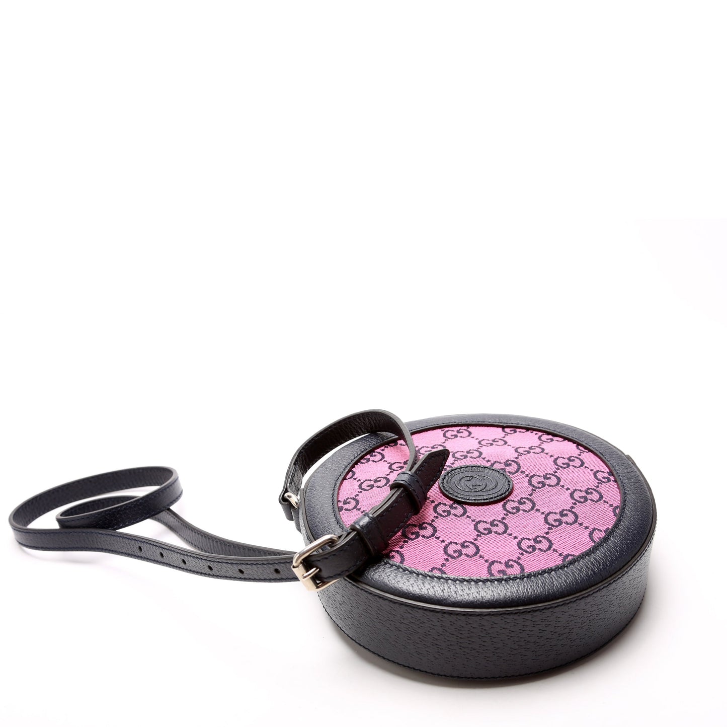 Gucci  GG Multicolor Canvas Interlocking G Round Bag Pink