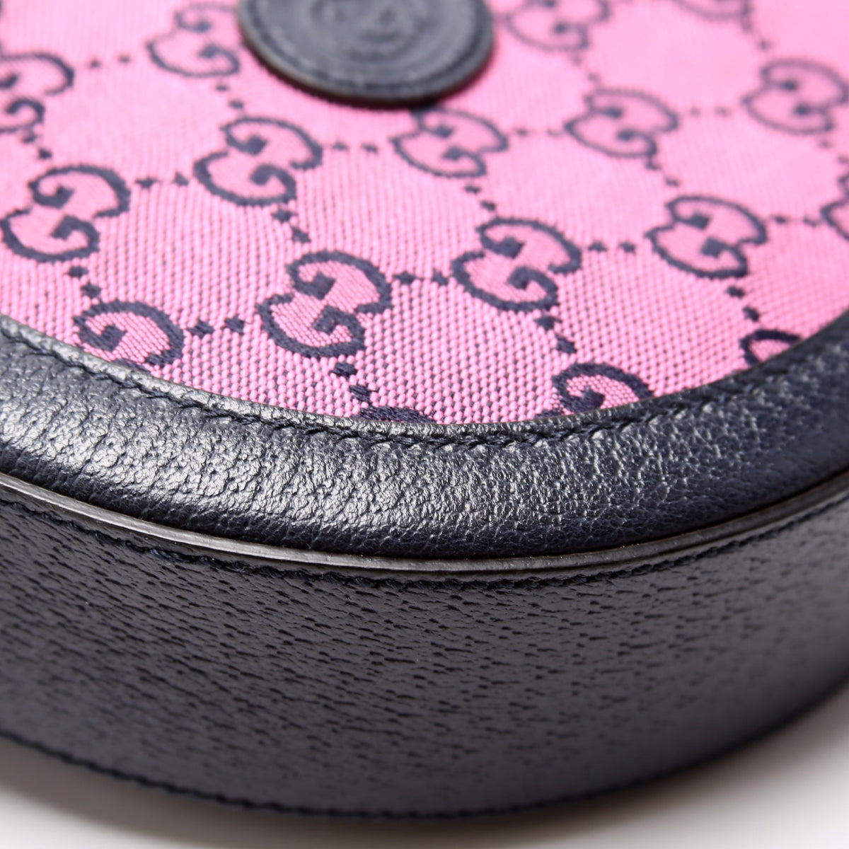 GG Multicolor Canvas Interlocking G Round Bag Pink