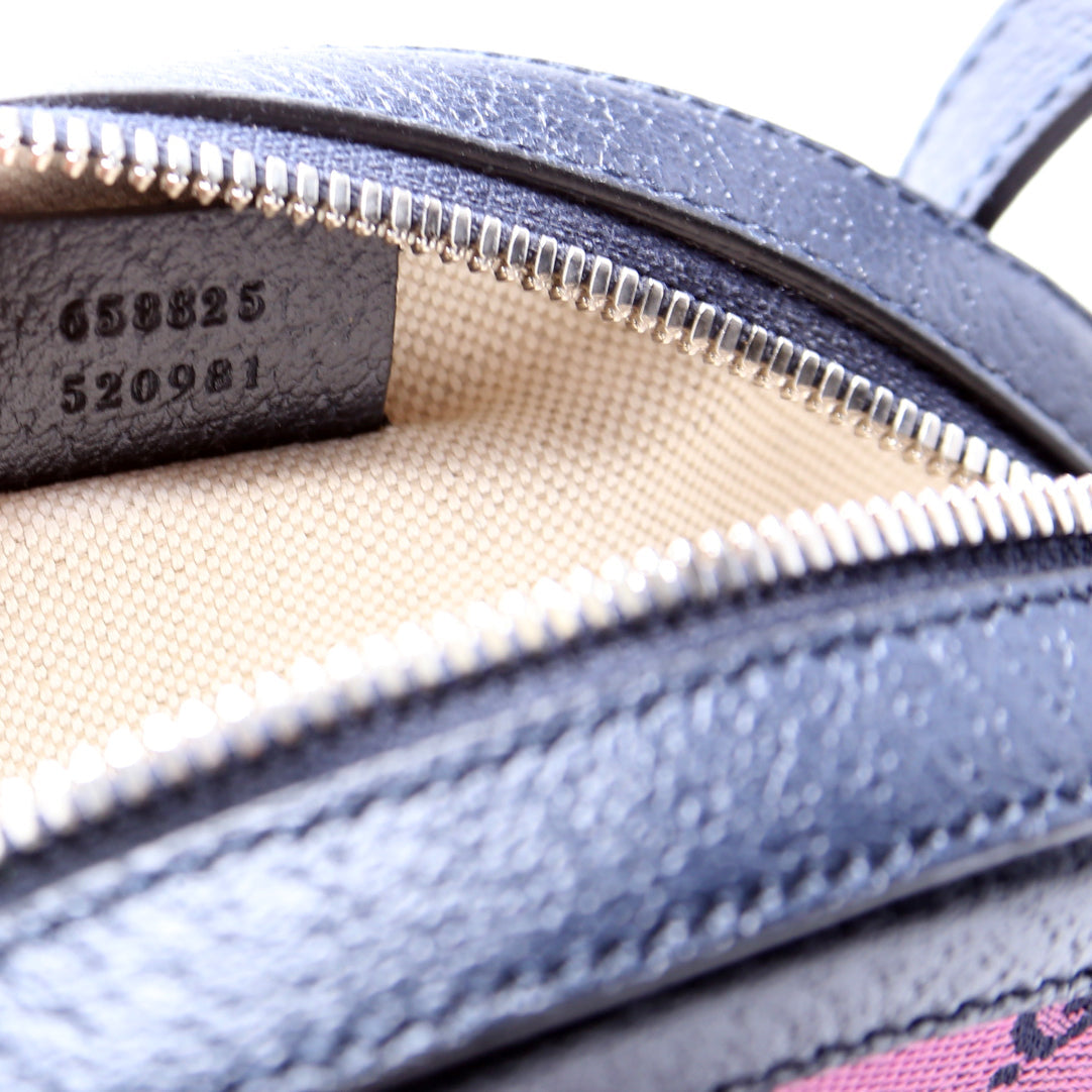 GG Multicolor Canvas Interlocking G Round Bag Pink