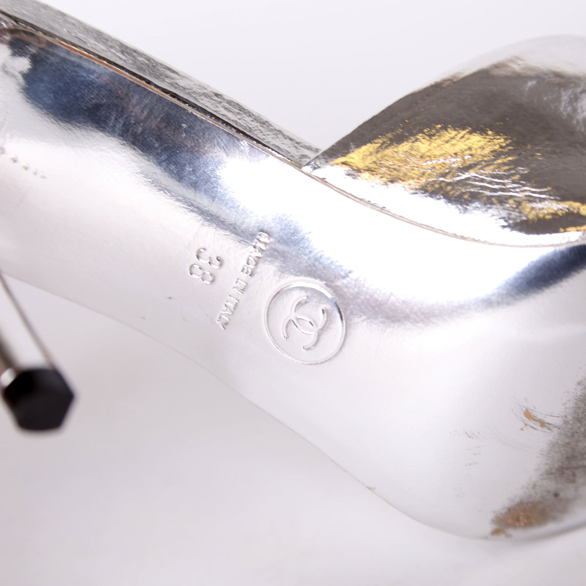 Metallic Goatskin CC Mules Size 38
