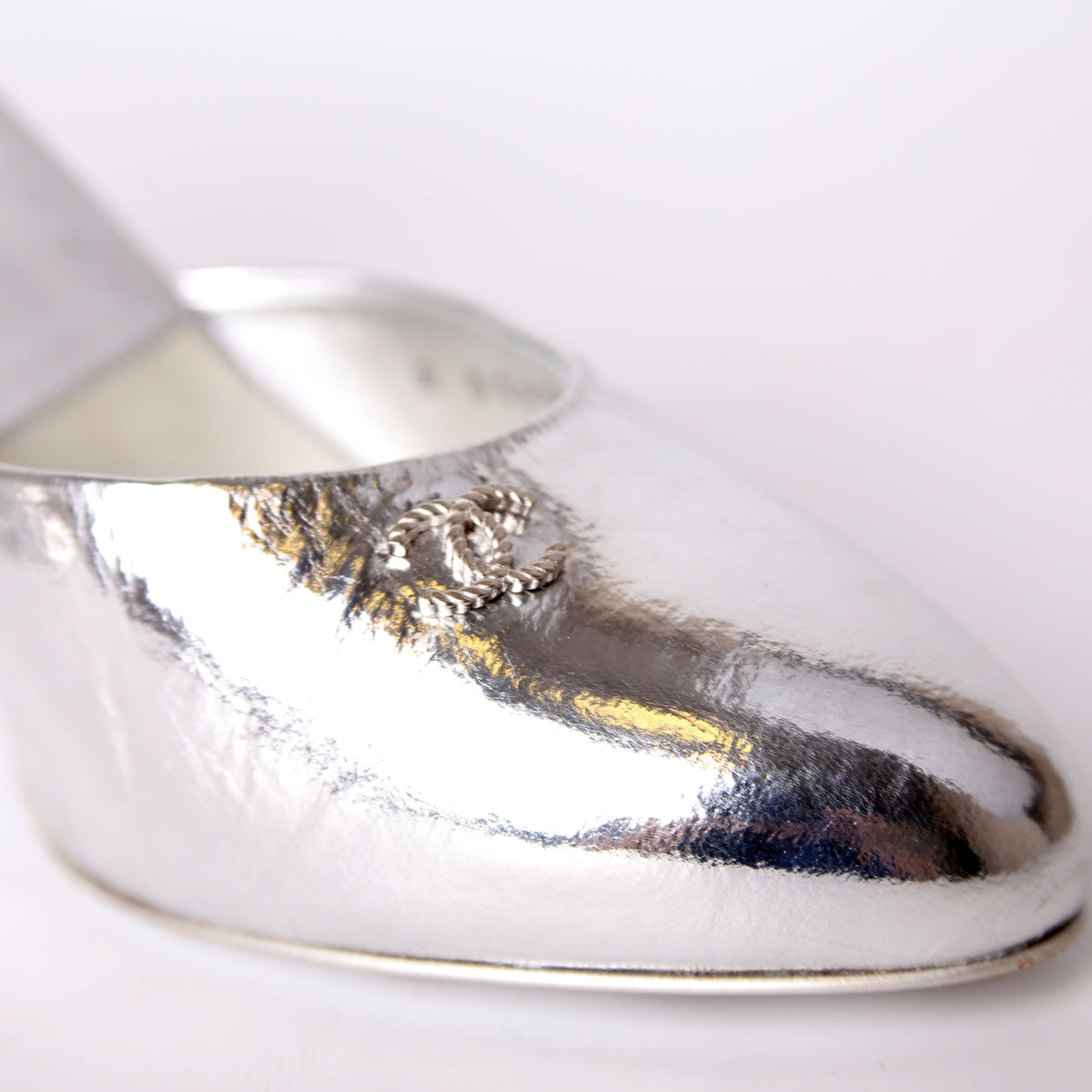 Metallic Goatskin CC Mules Size 38