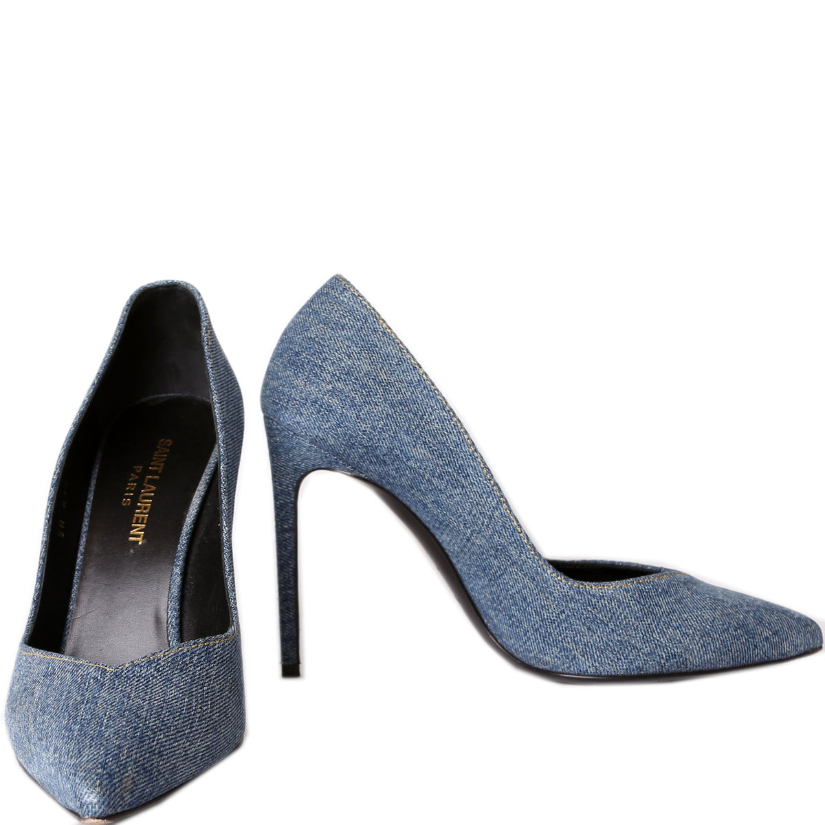 Denim Pointed Toe Pumps Size .