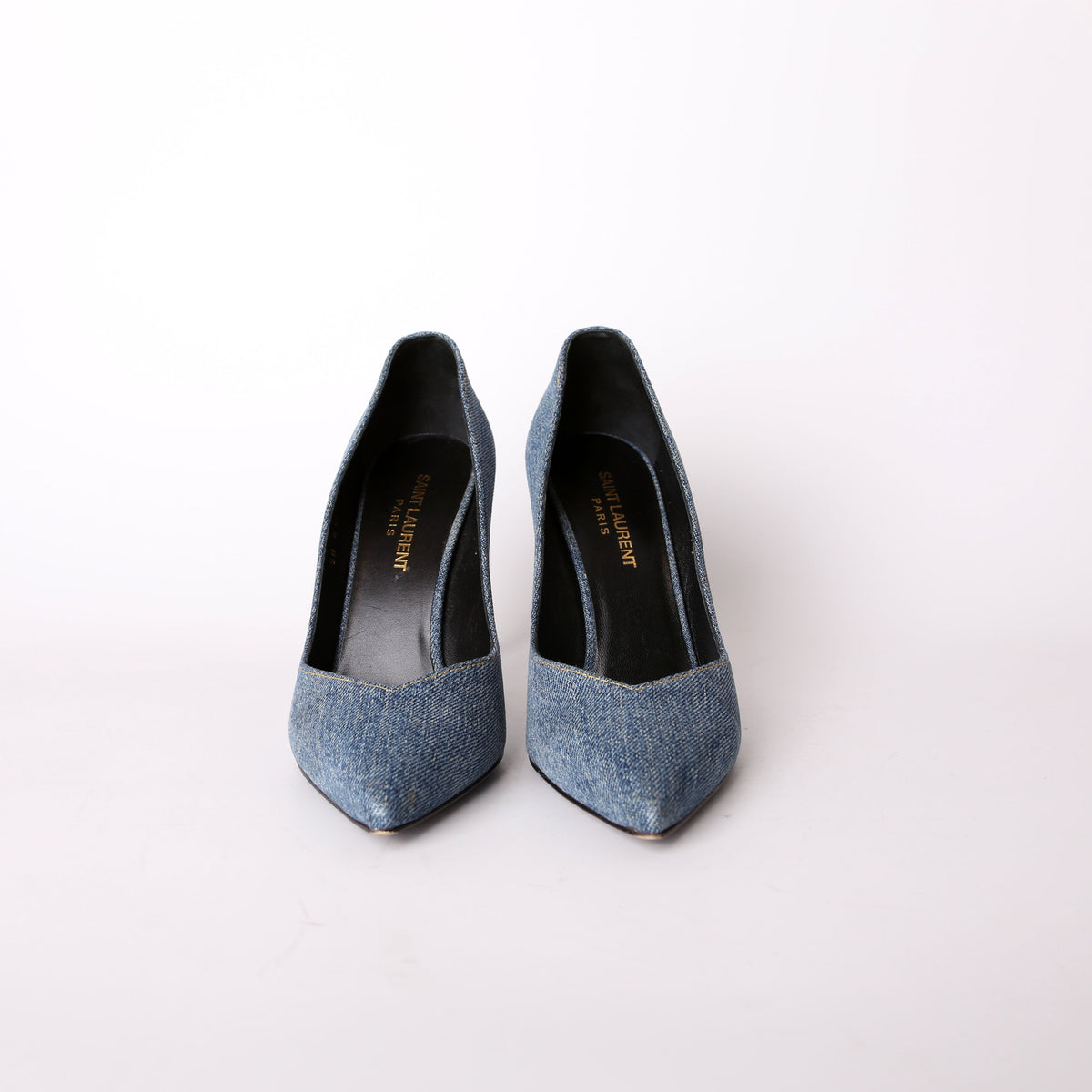 Denim Pointed Toe Pumps Size .