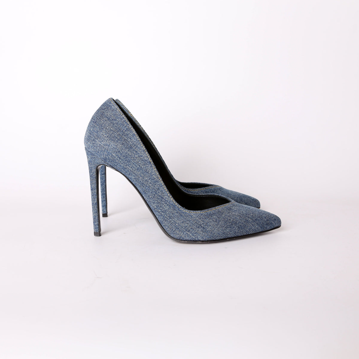 Denim Pointed Toe Pumps Size .
