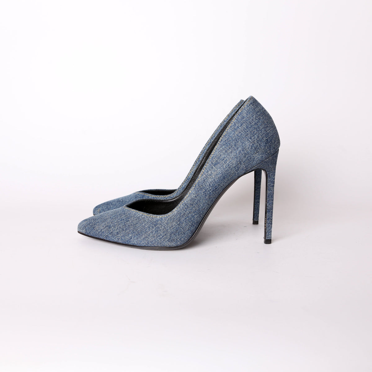 Denim Pointed Toe Pumps Size .