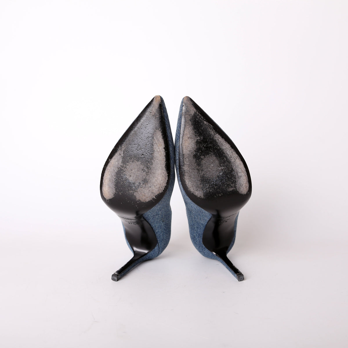 Denim Pointed Toe Pumps Size .