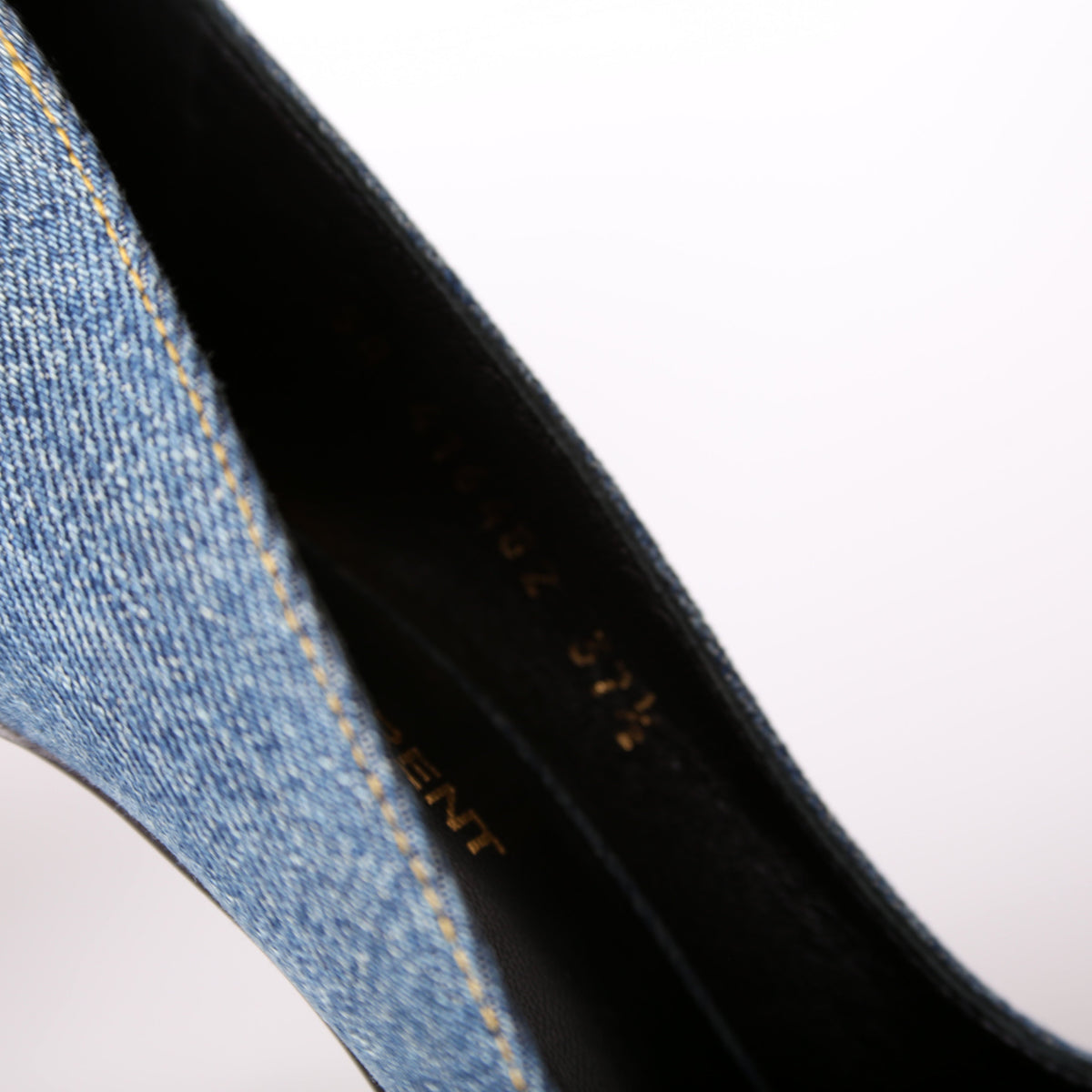 Denim Pointed Toe Pumps Size .