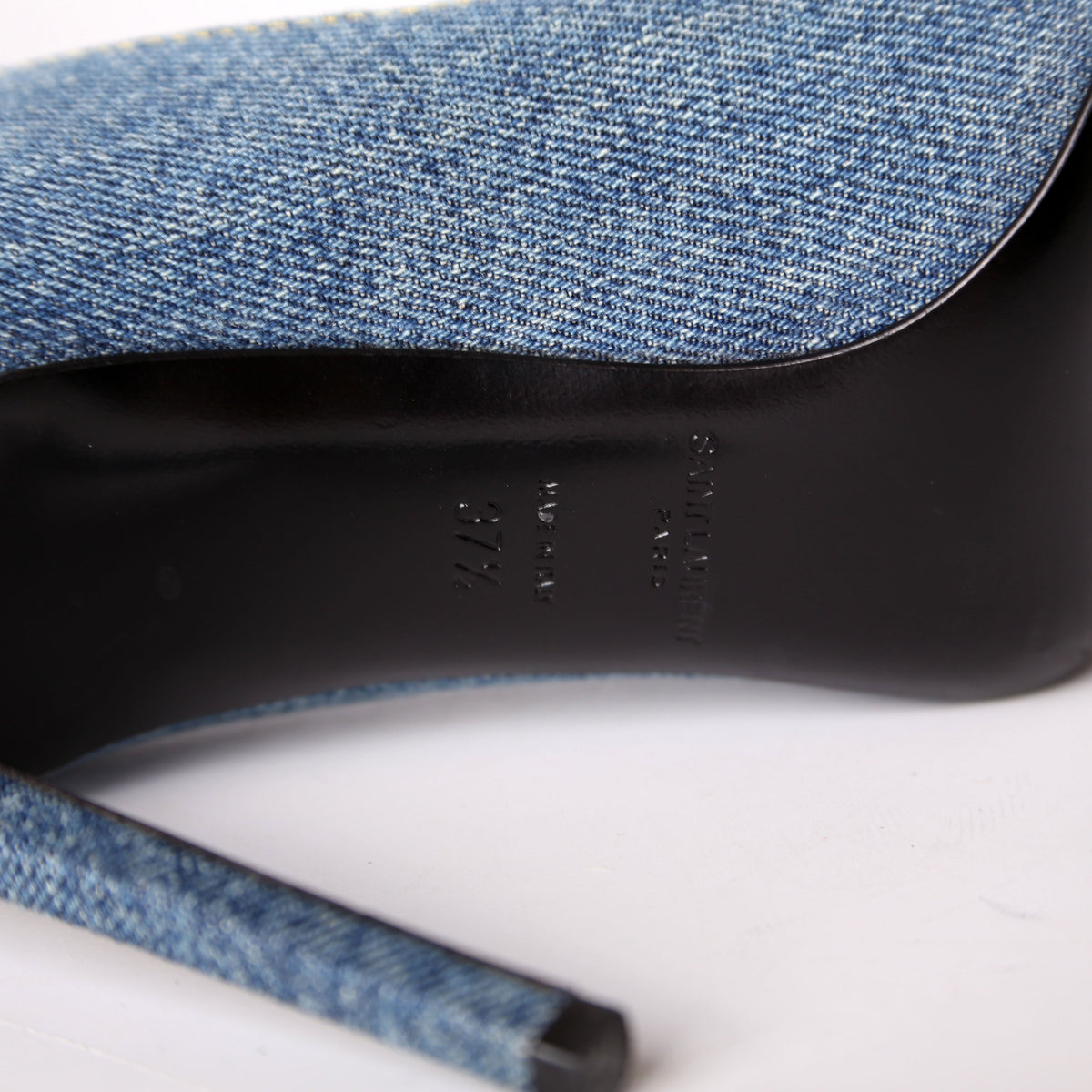 Denim Pointed Toe Pumps Size .