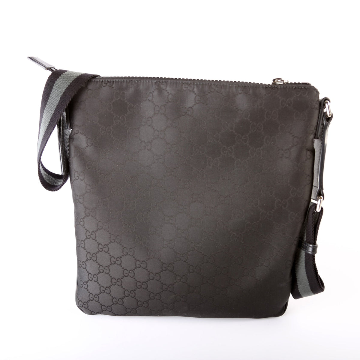 GG Nylon Small Flat Messenger Black