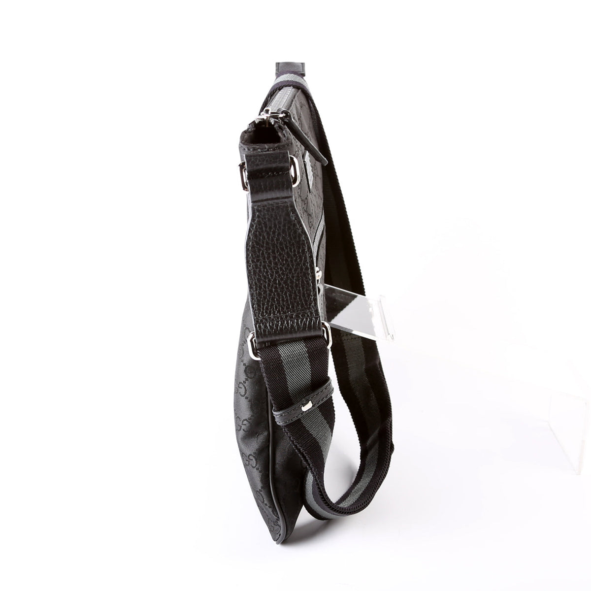GG Nylon Small Flat Messenger Black