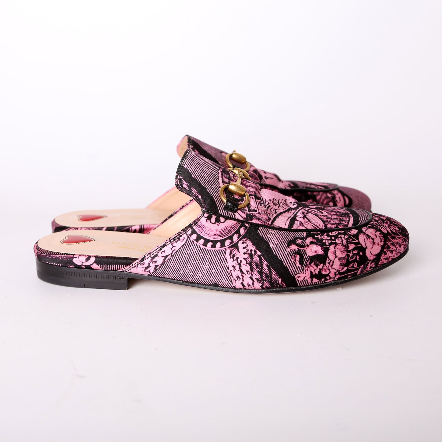 Gucci Princetown Printed Silk Mules Size