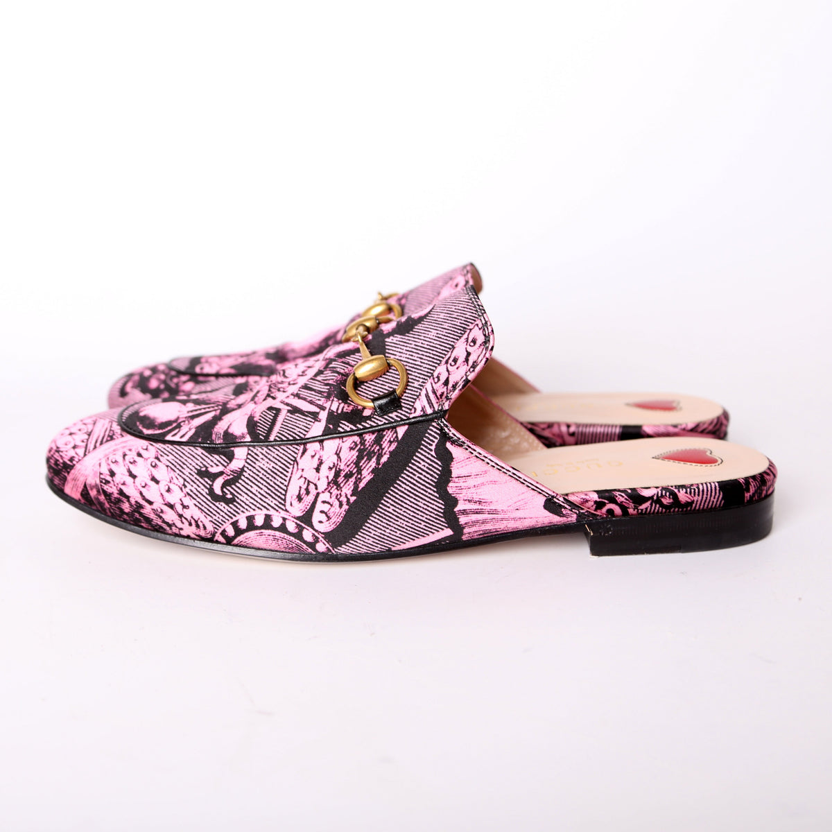 Princetown Printed Silk Mules Size