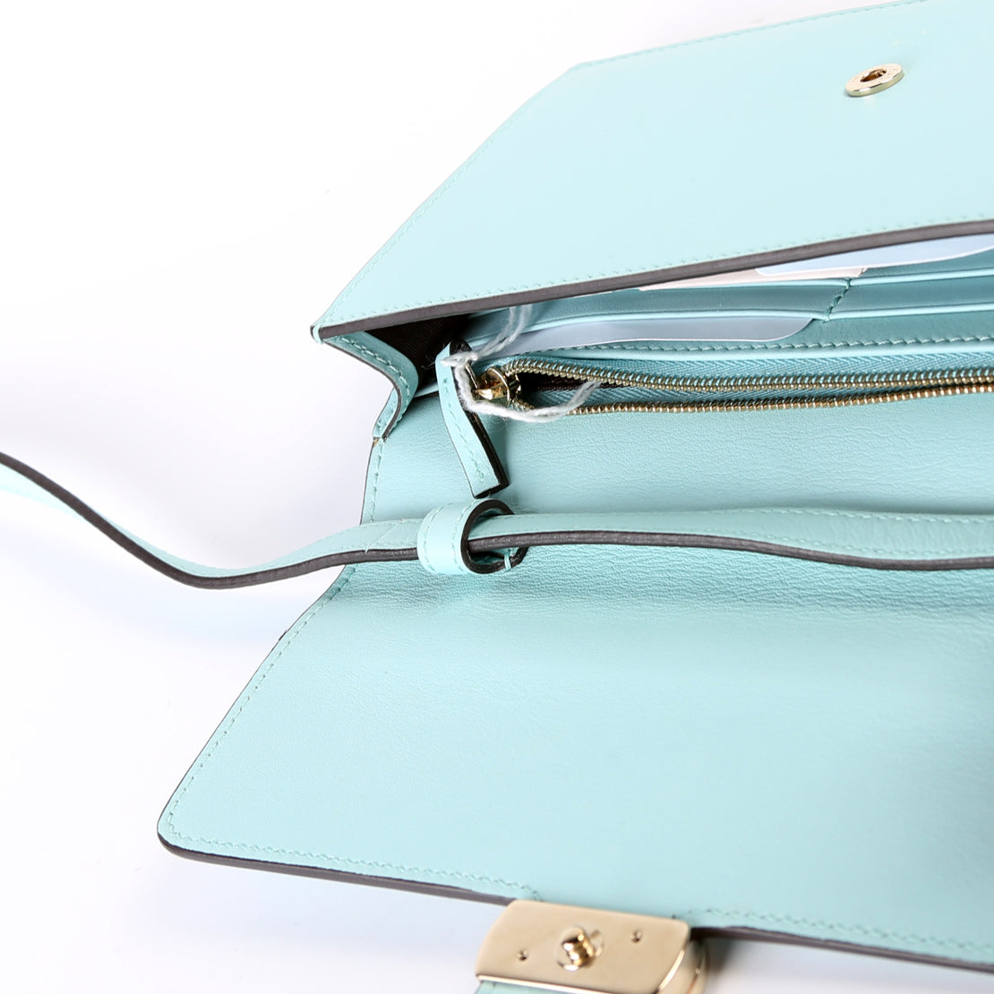 Interlocking G Calfskin Leather Icon Wallet Crossbody Blue