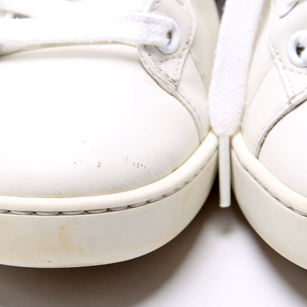 Ace Web Apple Embroidered Leather Sneakers Size