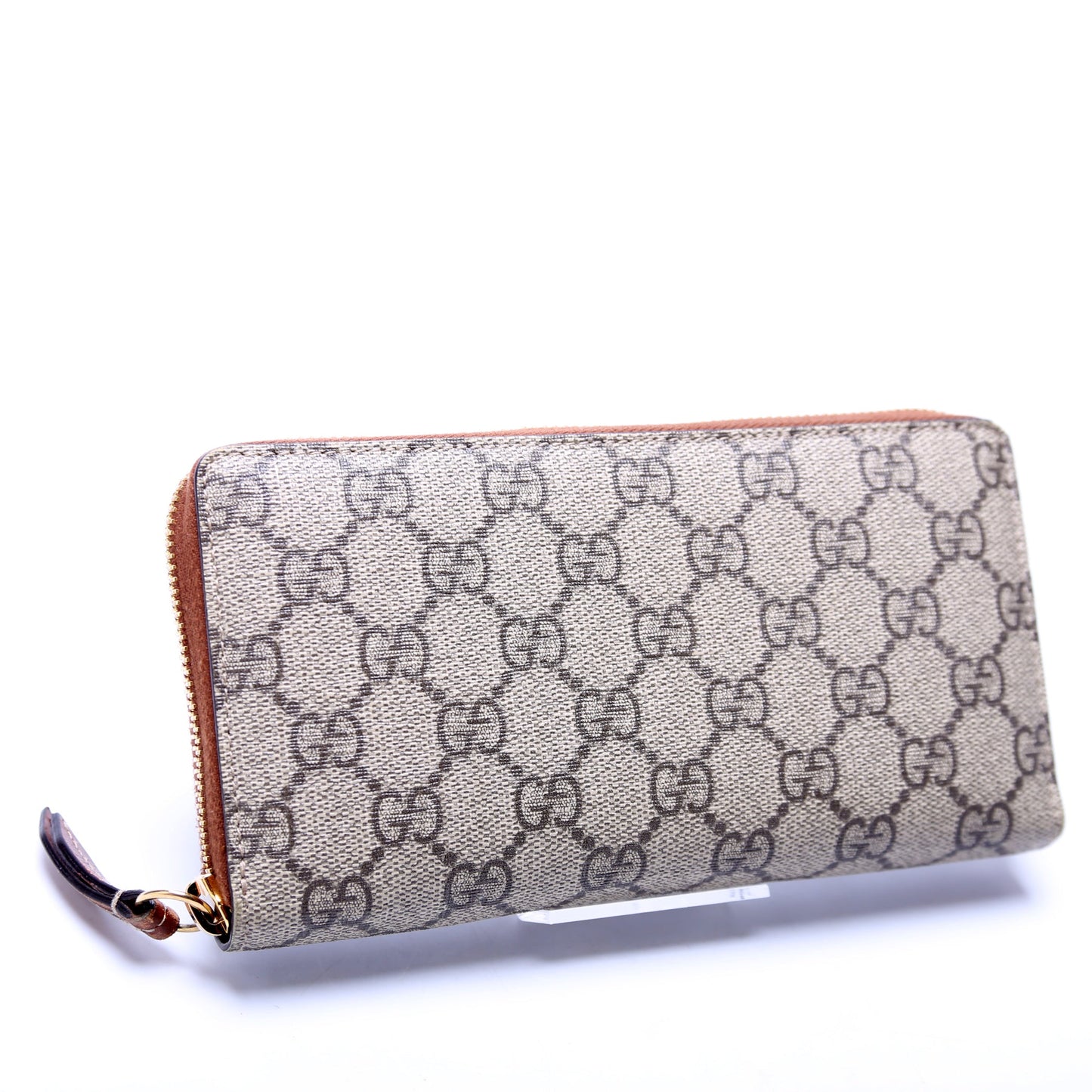 GG Supreme Calfskin Zip Around Wallet Brown