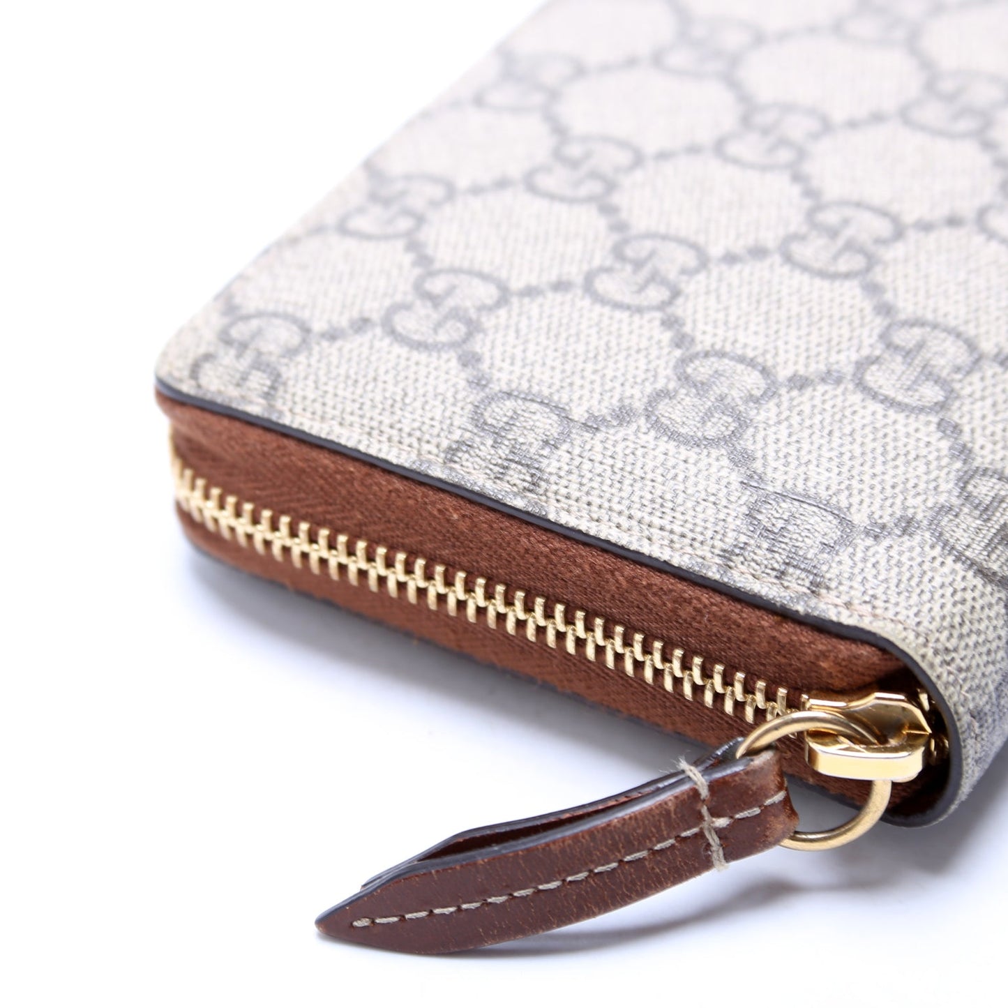 GG Supreme Calfskin Zip Around Wallet Brown