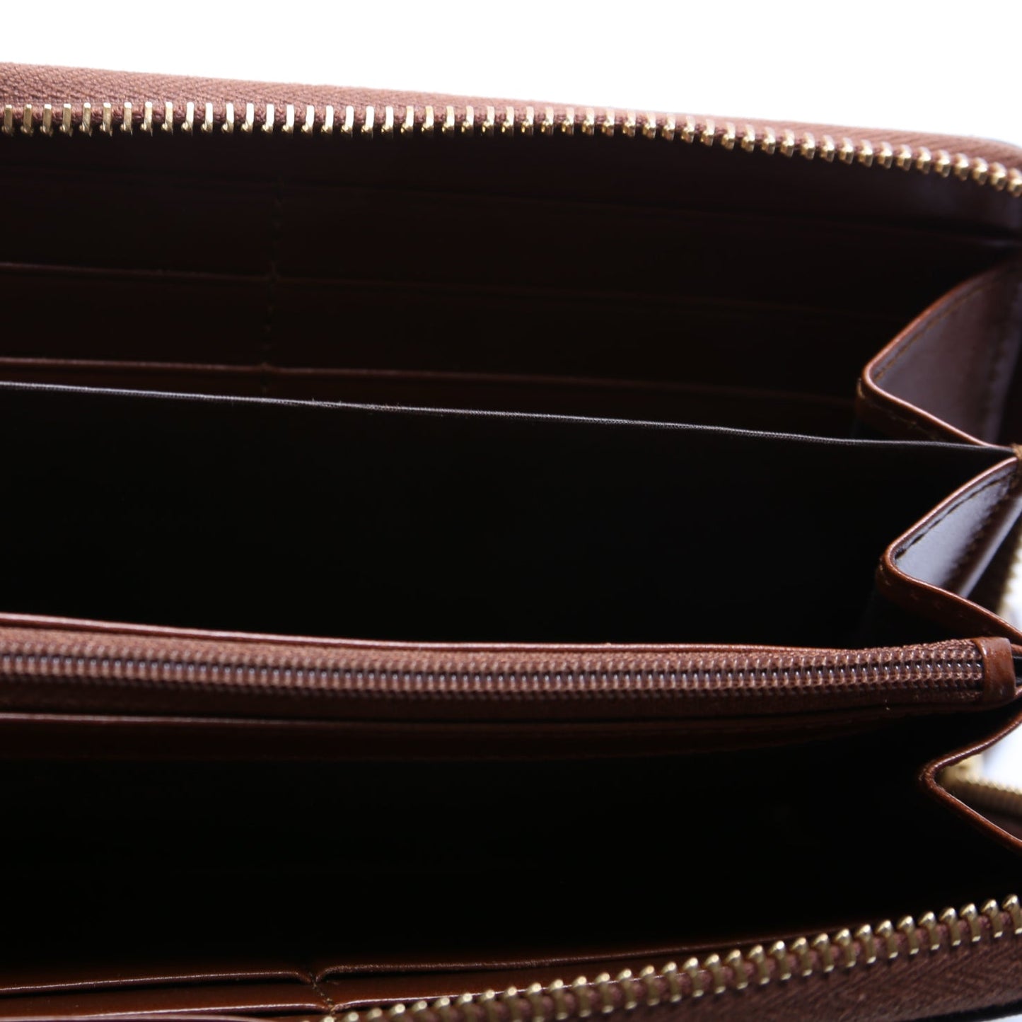 GG Supreme Calfskin Zip Around Wallet Brown
