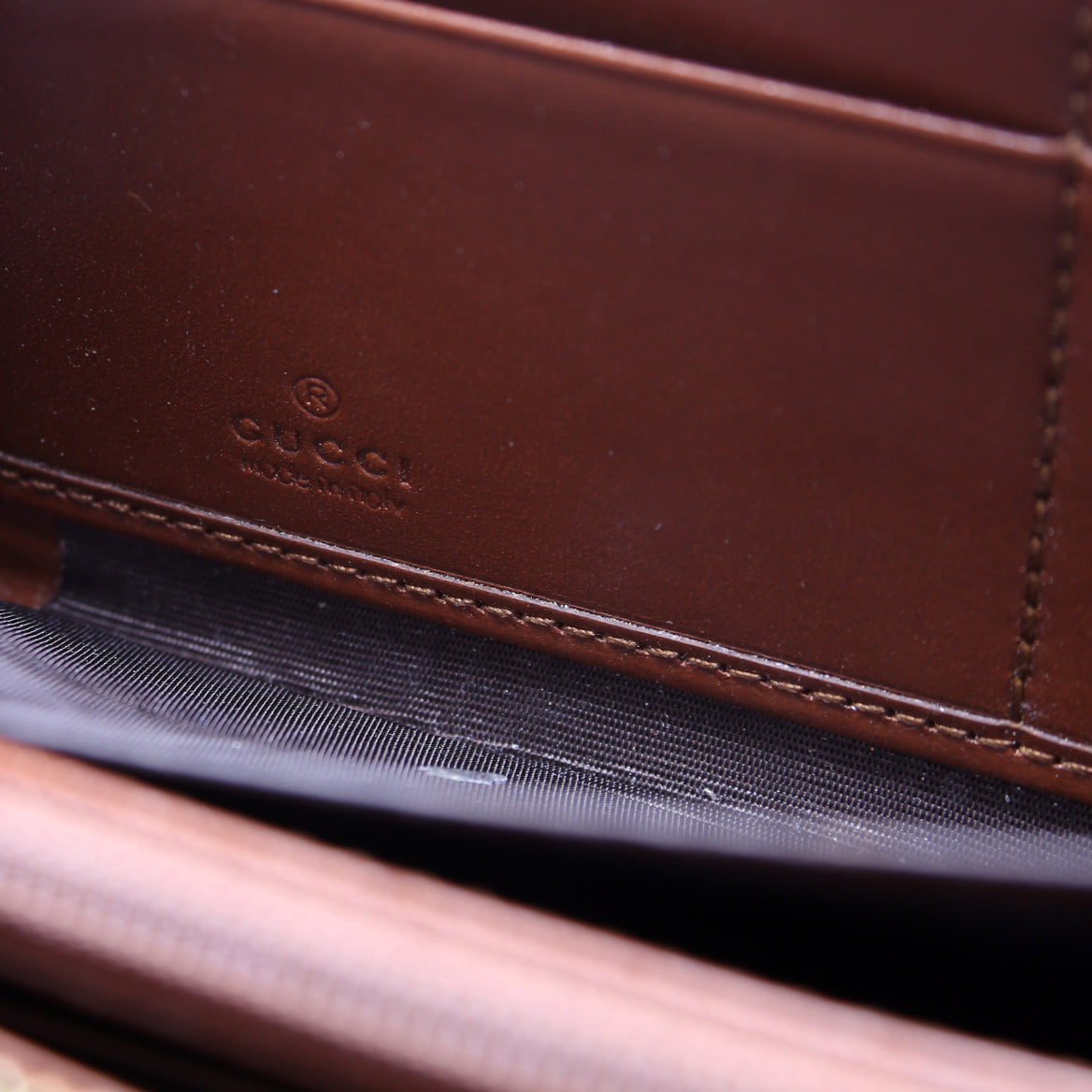 GG Supreme Calfskin Zip Around Wallet Brown