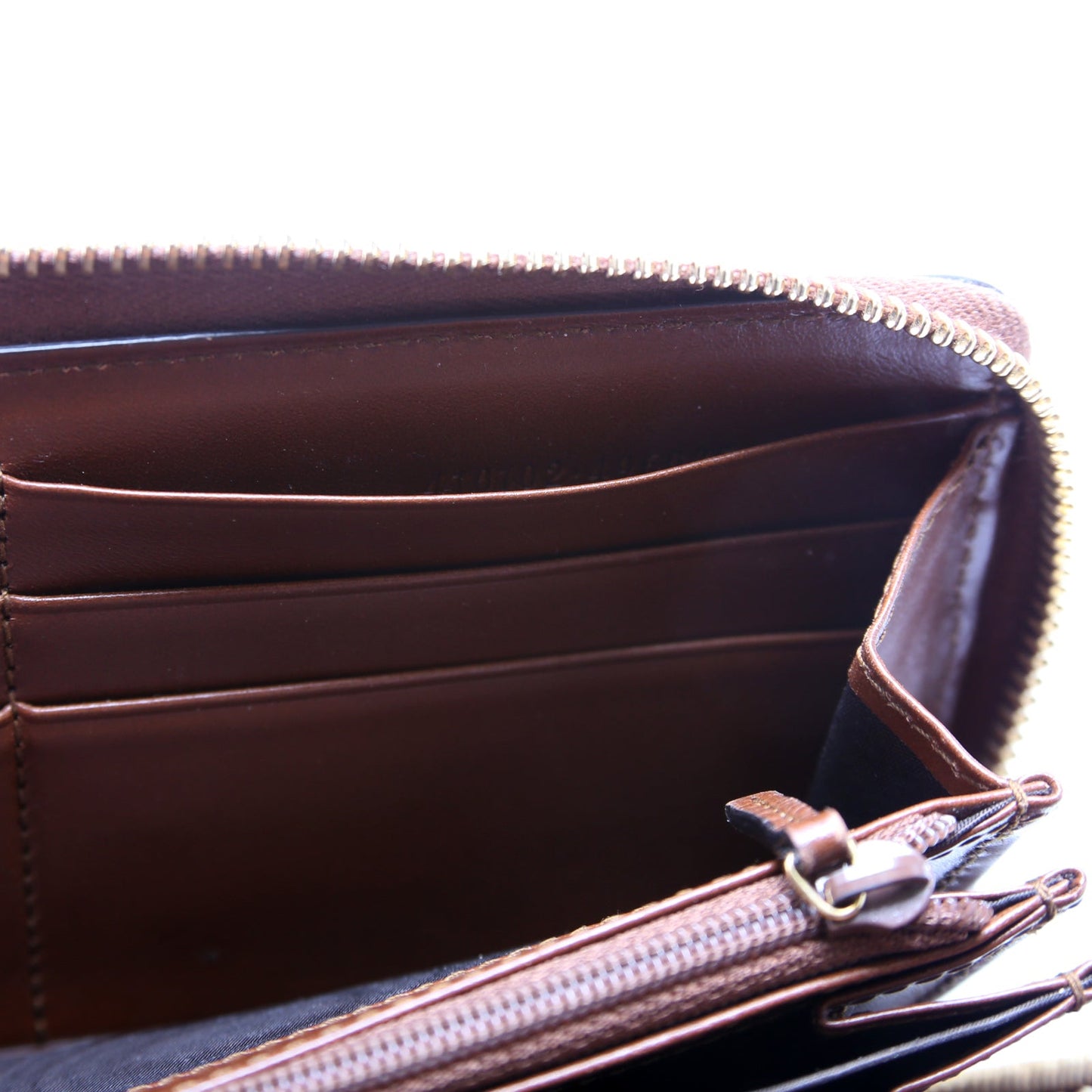 GG Supreme Calfskin Zip Around Wallet Brown