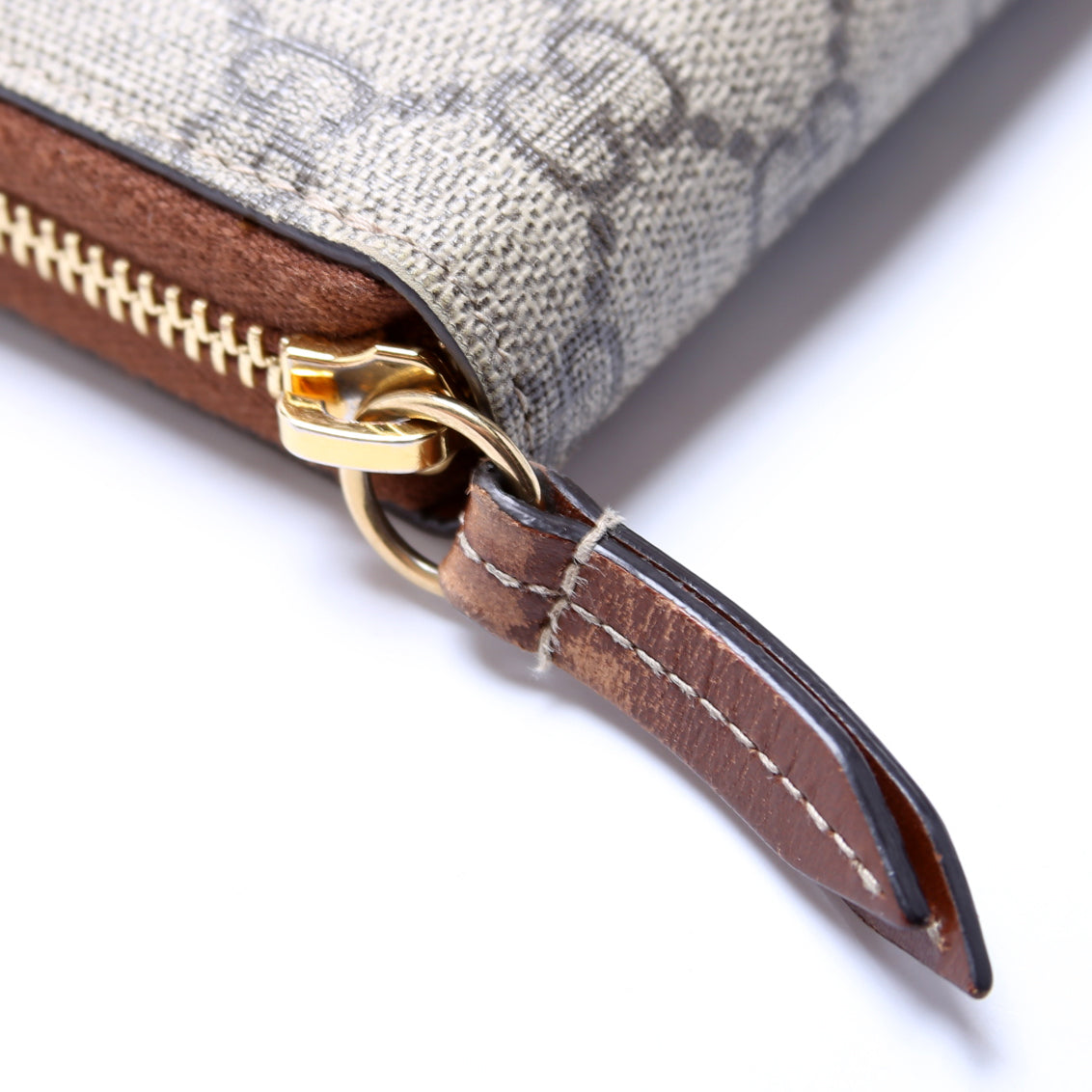 GG Supreme Calfskin Zip Around Wallet Brown