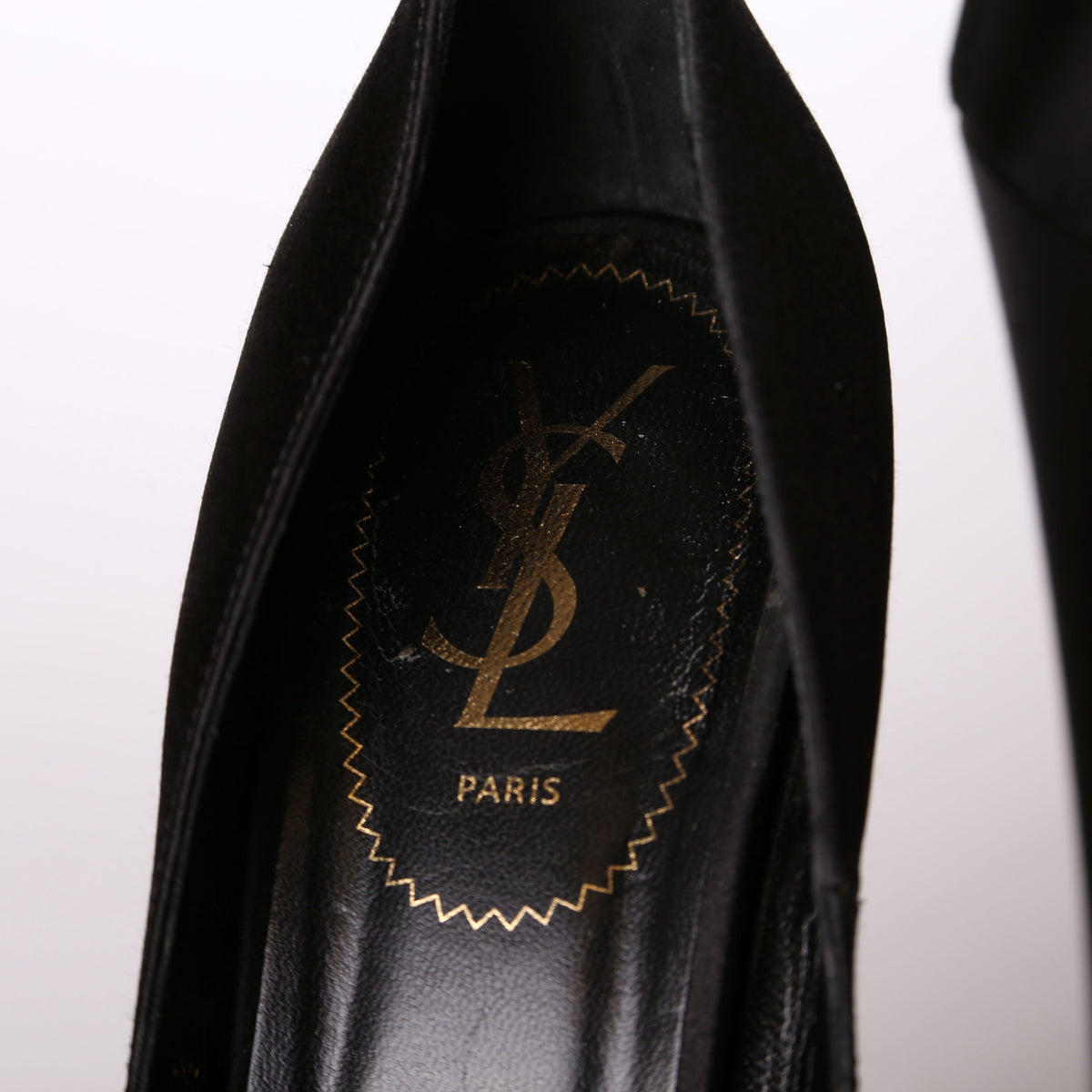 Satin Platform Open-Toe Pumps Size .