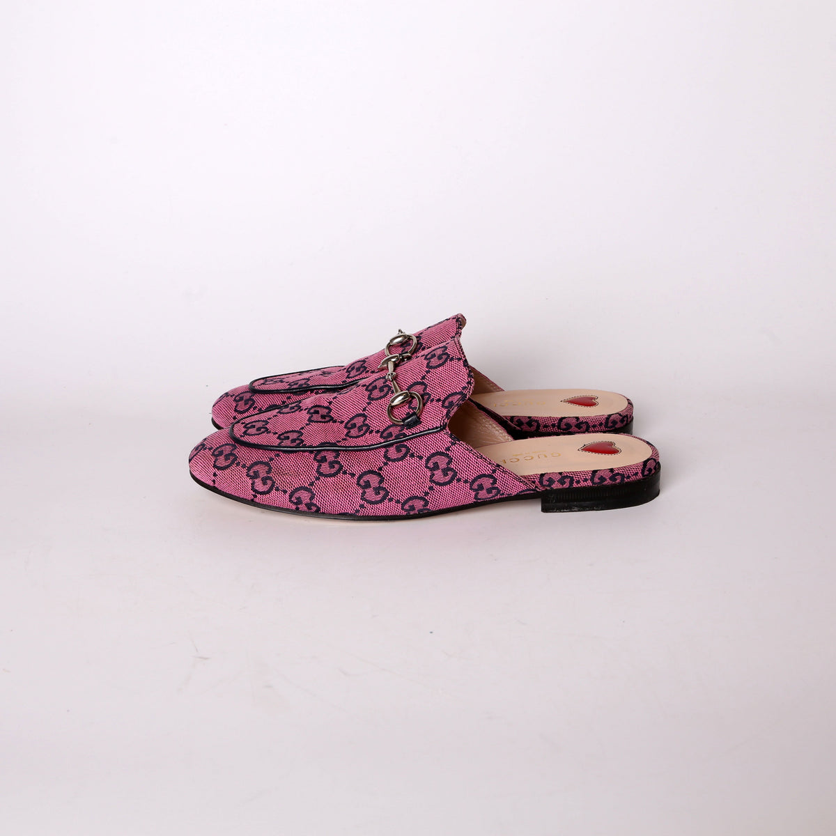 GG Canvas Princetown Mules Size