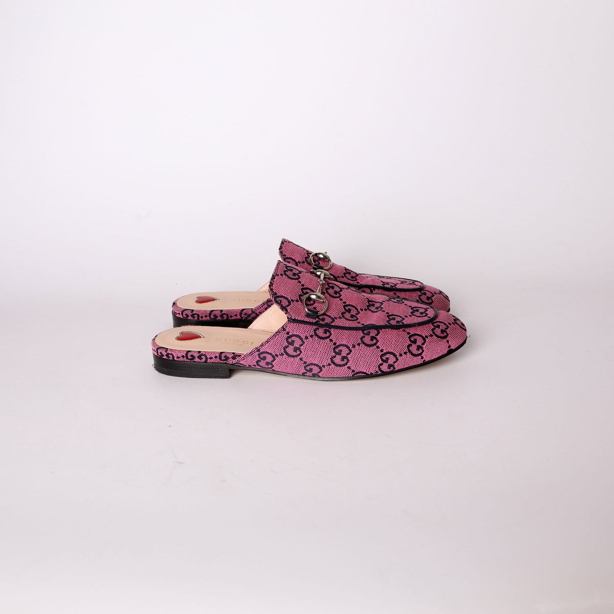 GG Canvas Princetown Mules Size