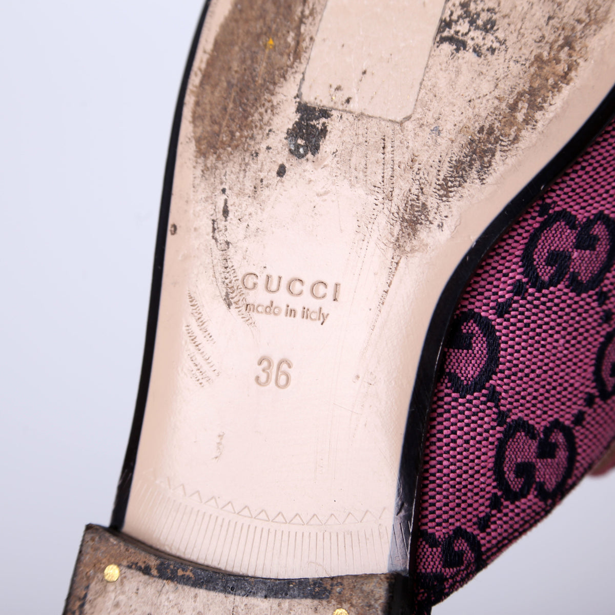 GG Canvas Princetown Mules Size
