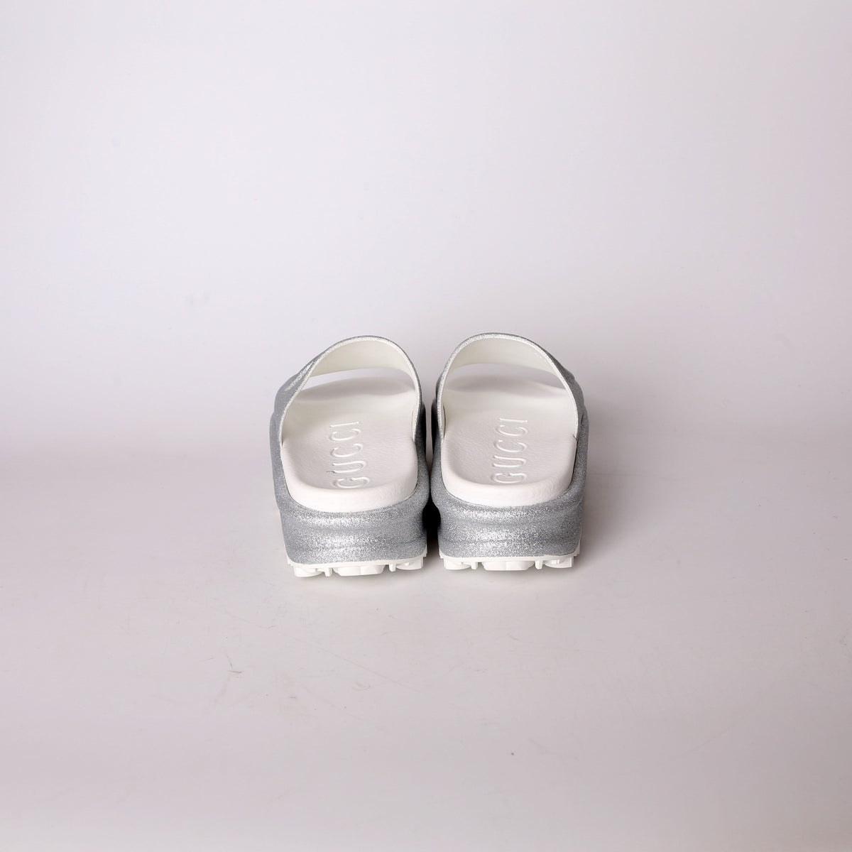 Miami Rubber Platform Glitter Slides Size