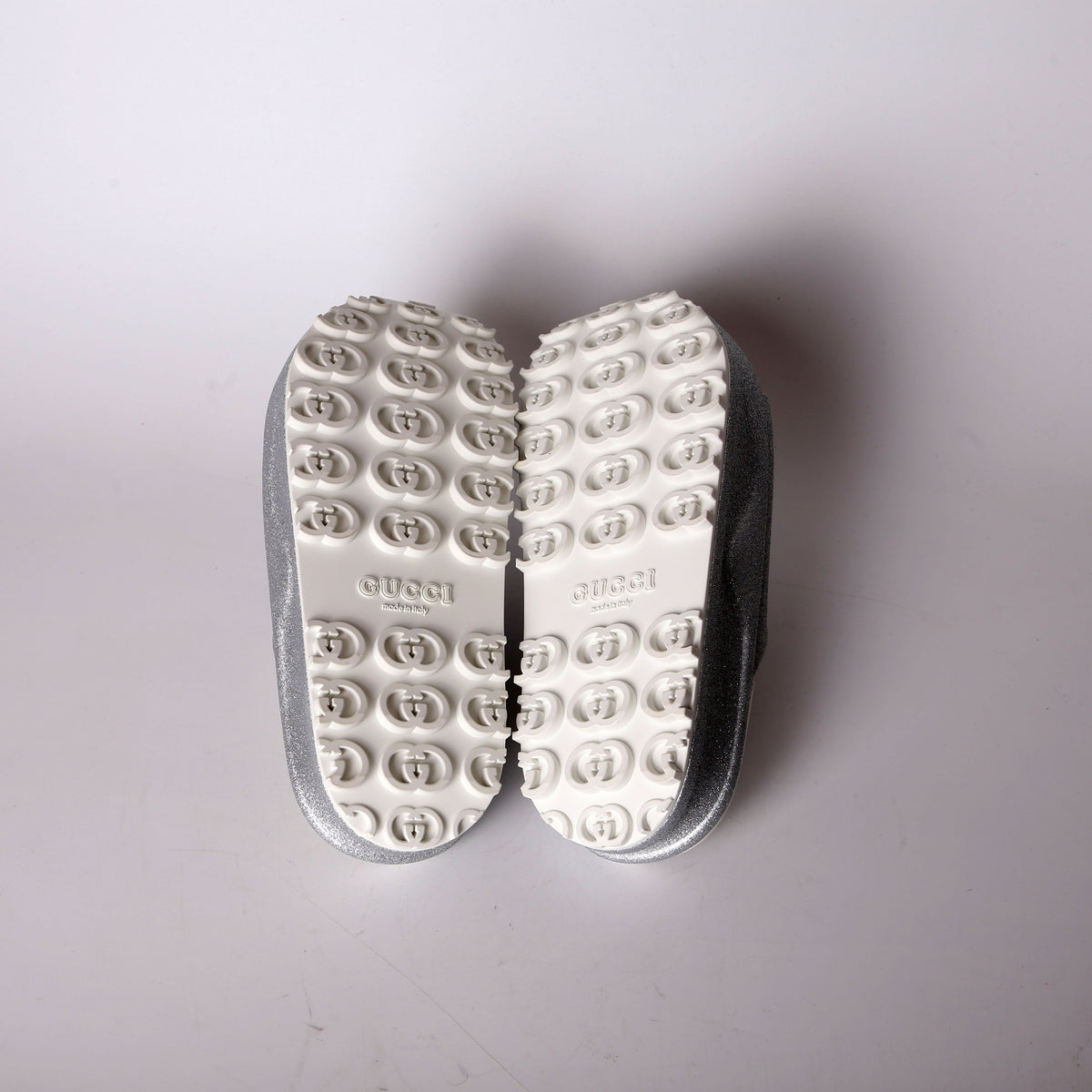 Miami Rubber Platform Glitter Slides Size