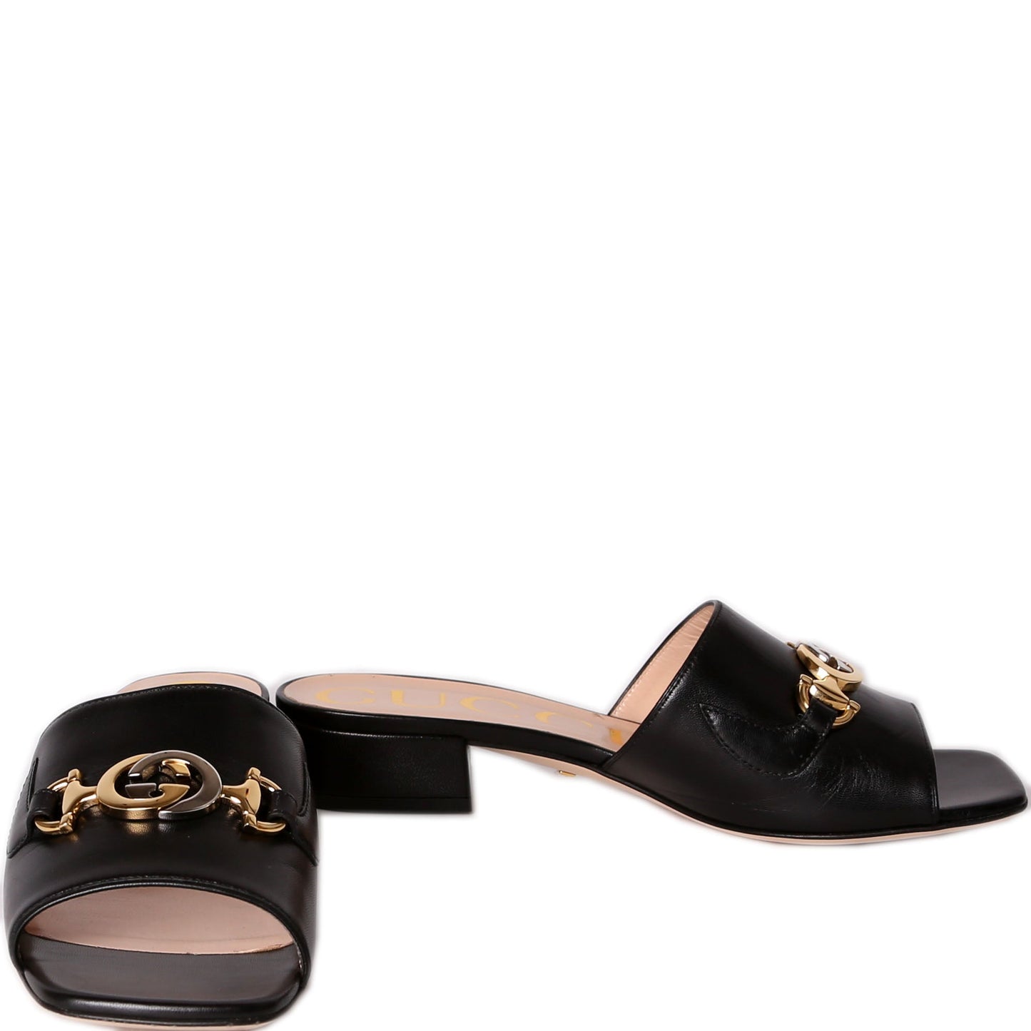 Gucci Zumi Leather Slides Size