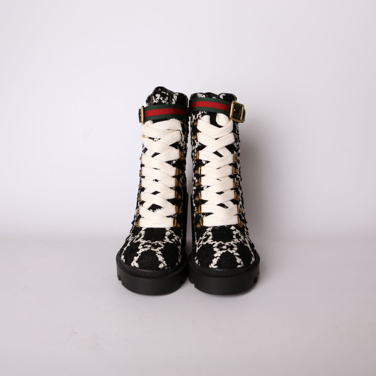 Tweed Combat Boots Size