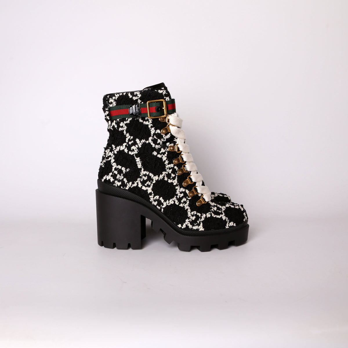 Tweed Combat Boots Size