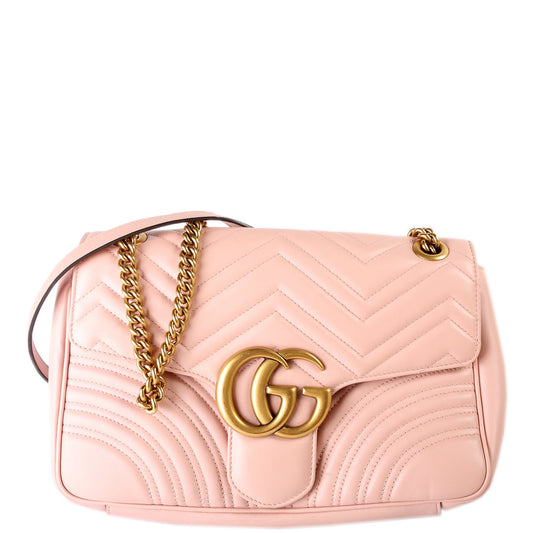 Gucci  Marmont Leather Shoulder Medium Pink