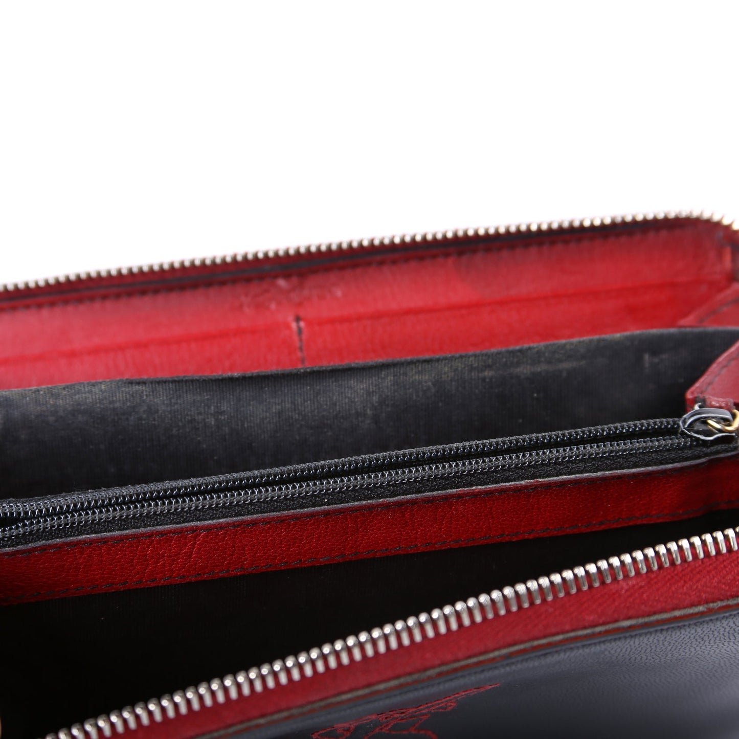 Belle De Jour Zip Around Wallet  Black/Red