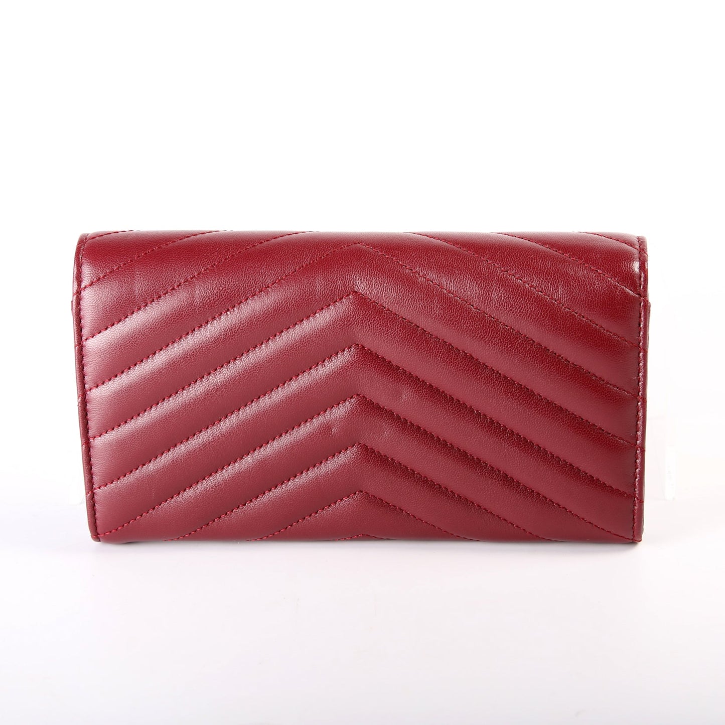 Flap Wallet Large Grain De Poudre  Burgundy