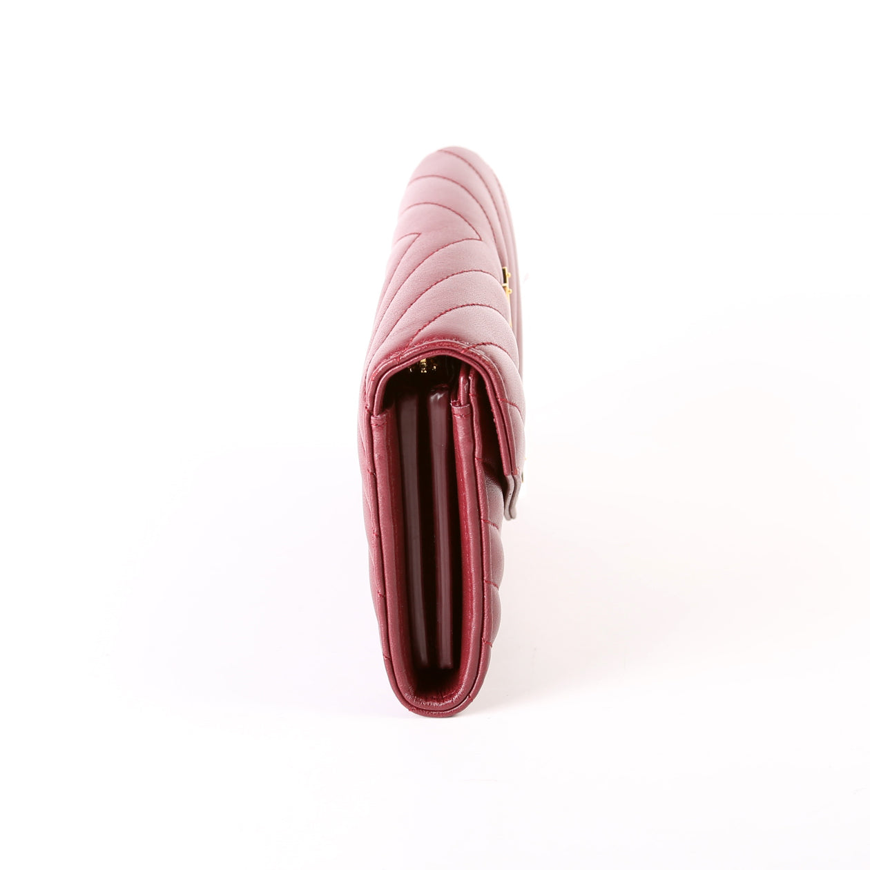 Flap Wallet Large Grain De Poudre  Burgundy