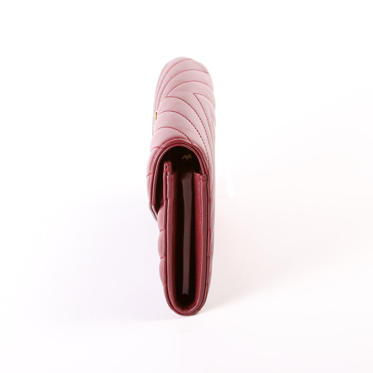 Flap Wallet Large Grain De Poudre  Burgundy