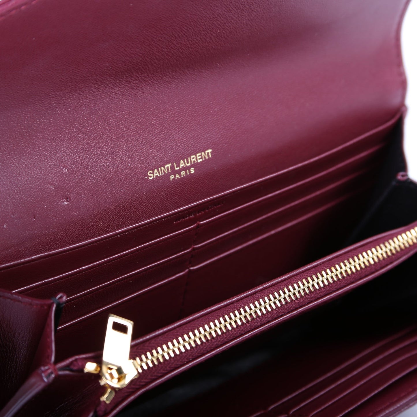 Flap Wallet Large Grain De Poudre  Burgundy